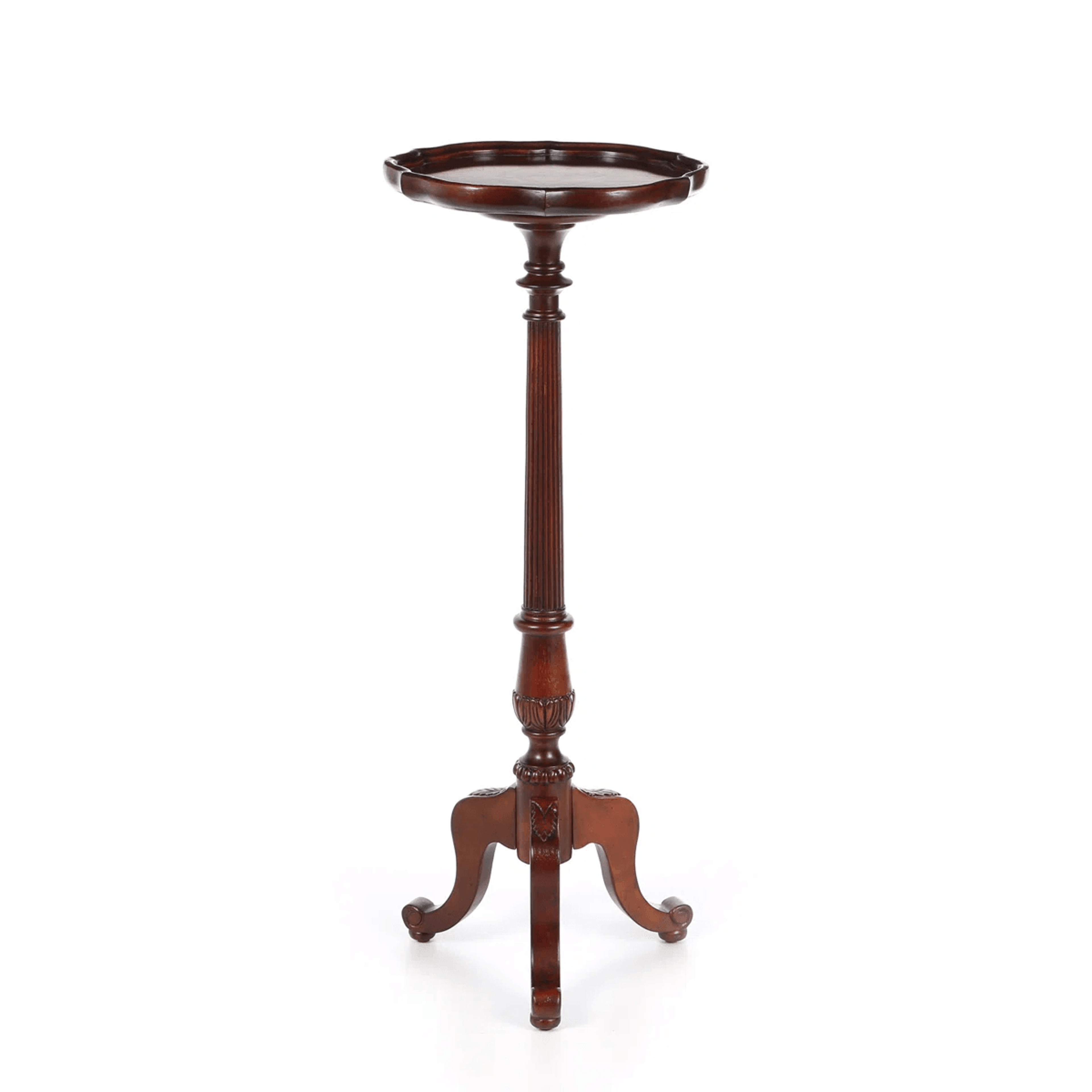 1 Tier Wooden Plant Stand With Pedestal Design And Distressed Finish 4