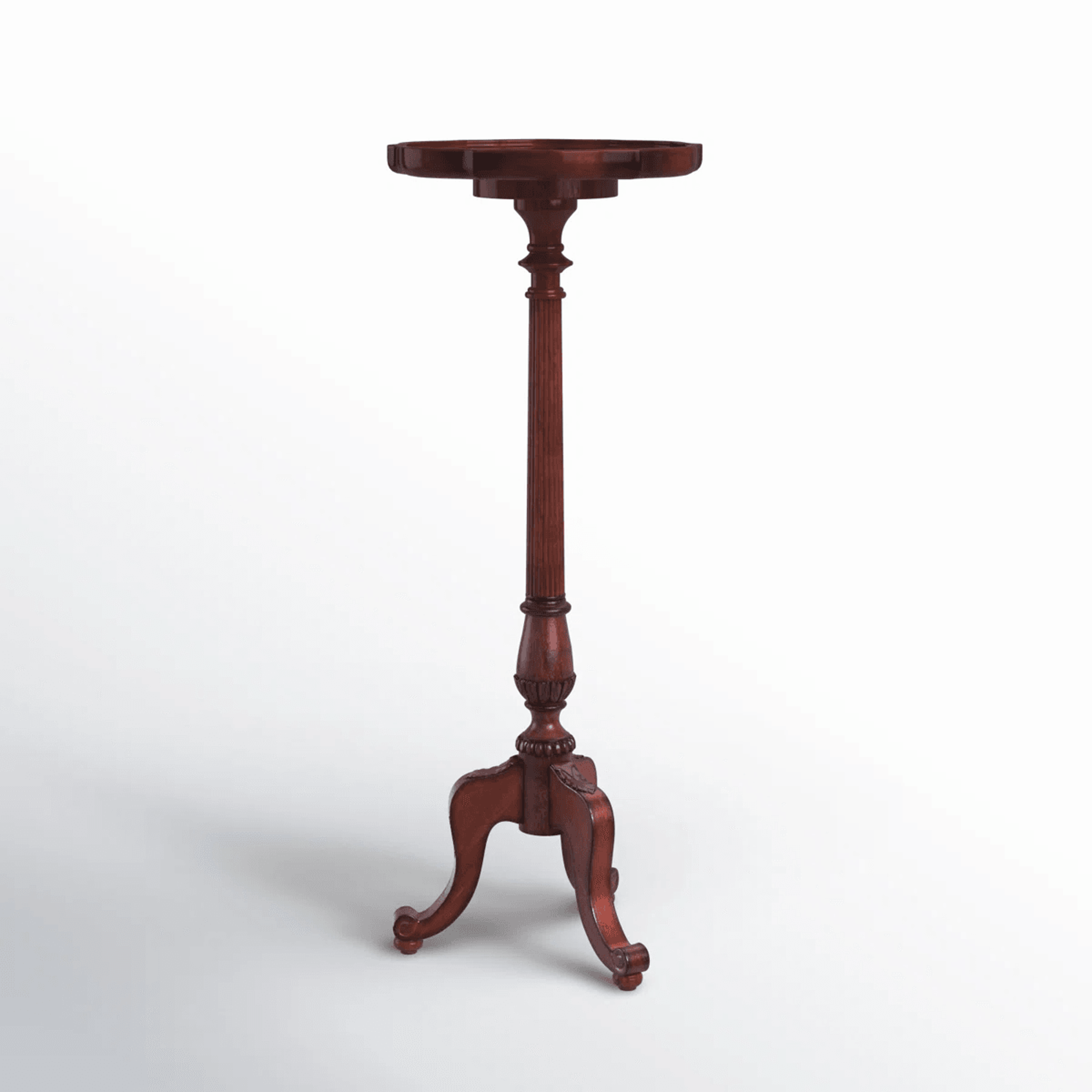 1 Tier Wooden Plant Stand With Pedestal Design And Distressed Finish 8