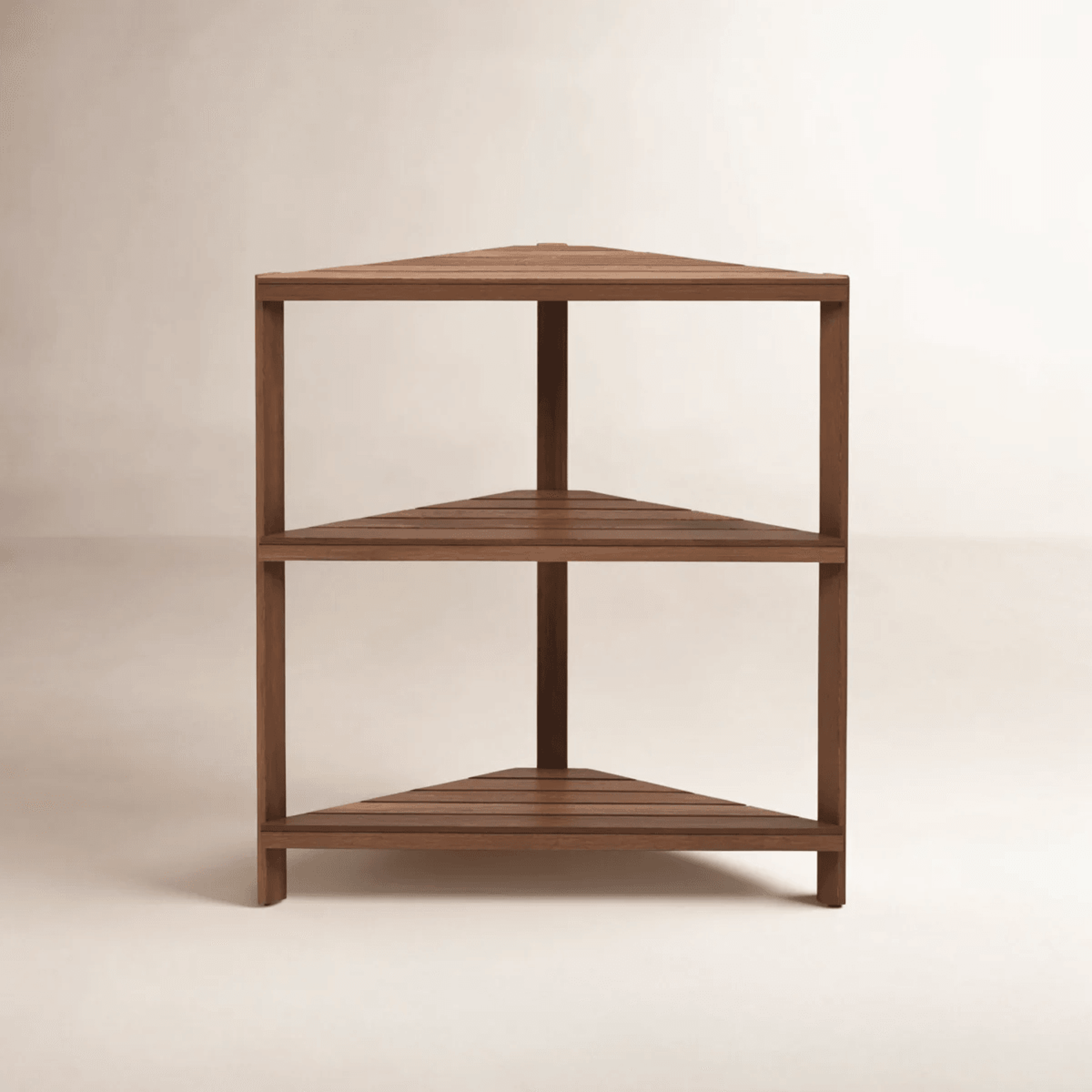 3 Tier Solid Wood Corner Plant Stand With Triangular Shelves Natural Finish 4