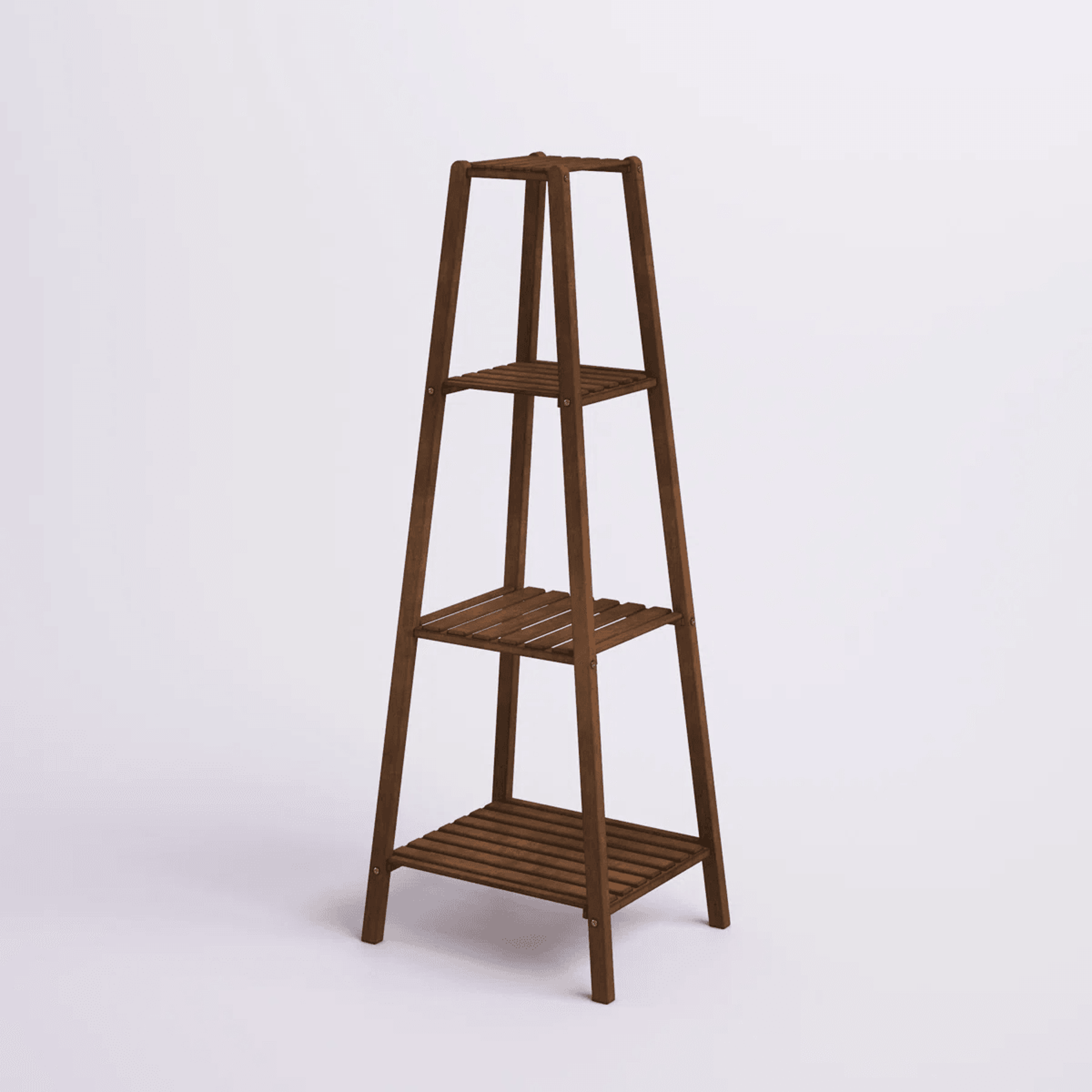 4 Tier Bamboo Wood Plant Stand With Open Shelves For Indoor Display 5