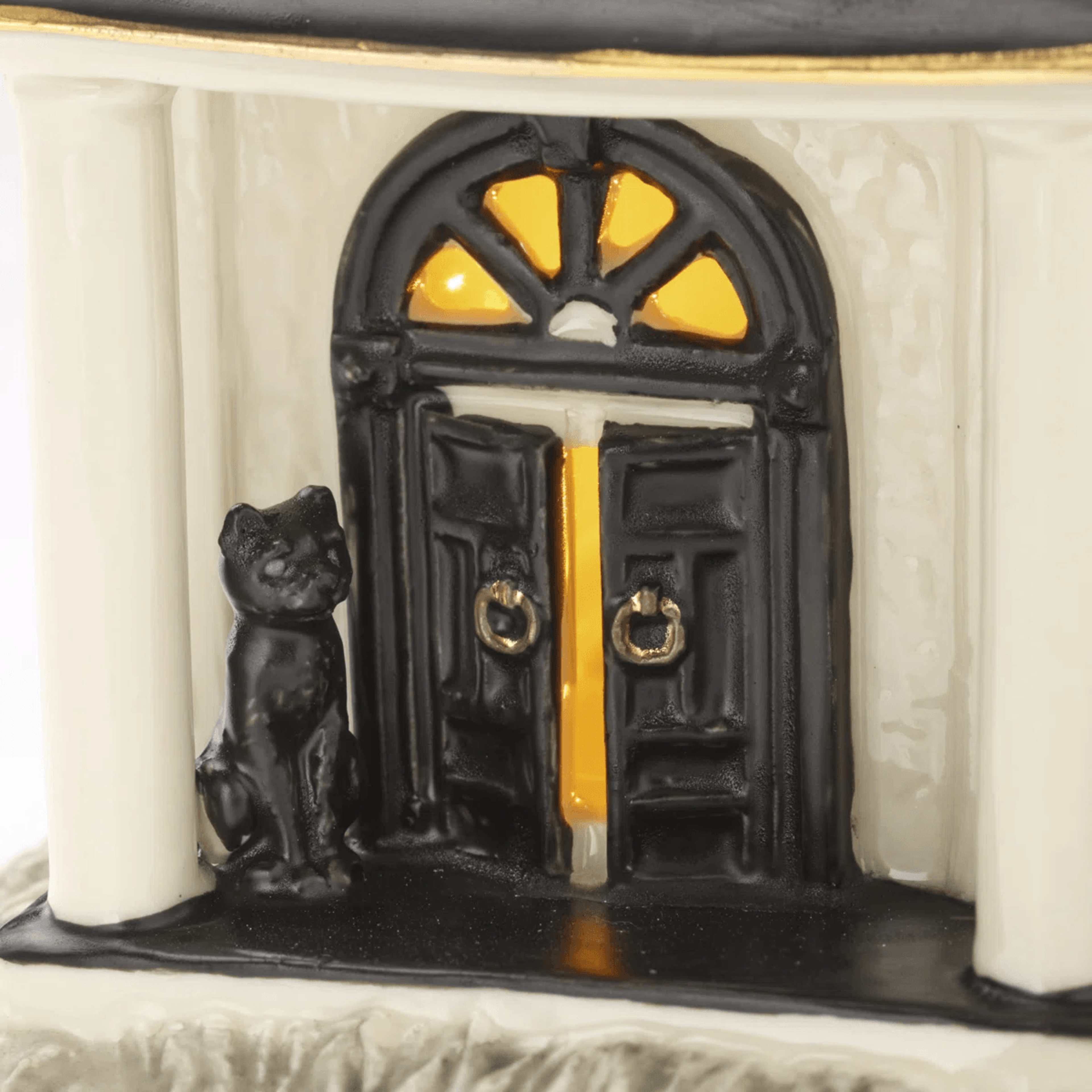 Vintage Halloween Lighted Porcelain Haunted Manor House Figurine 6
