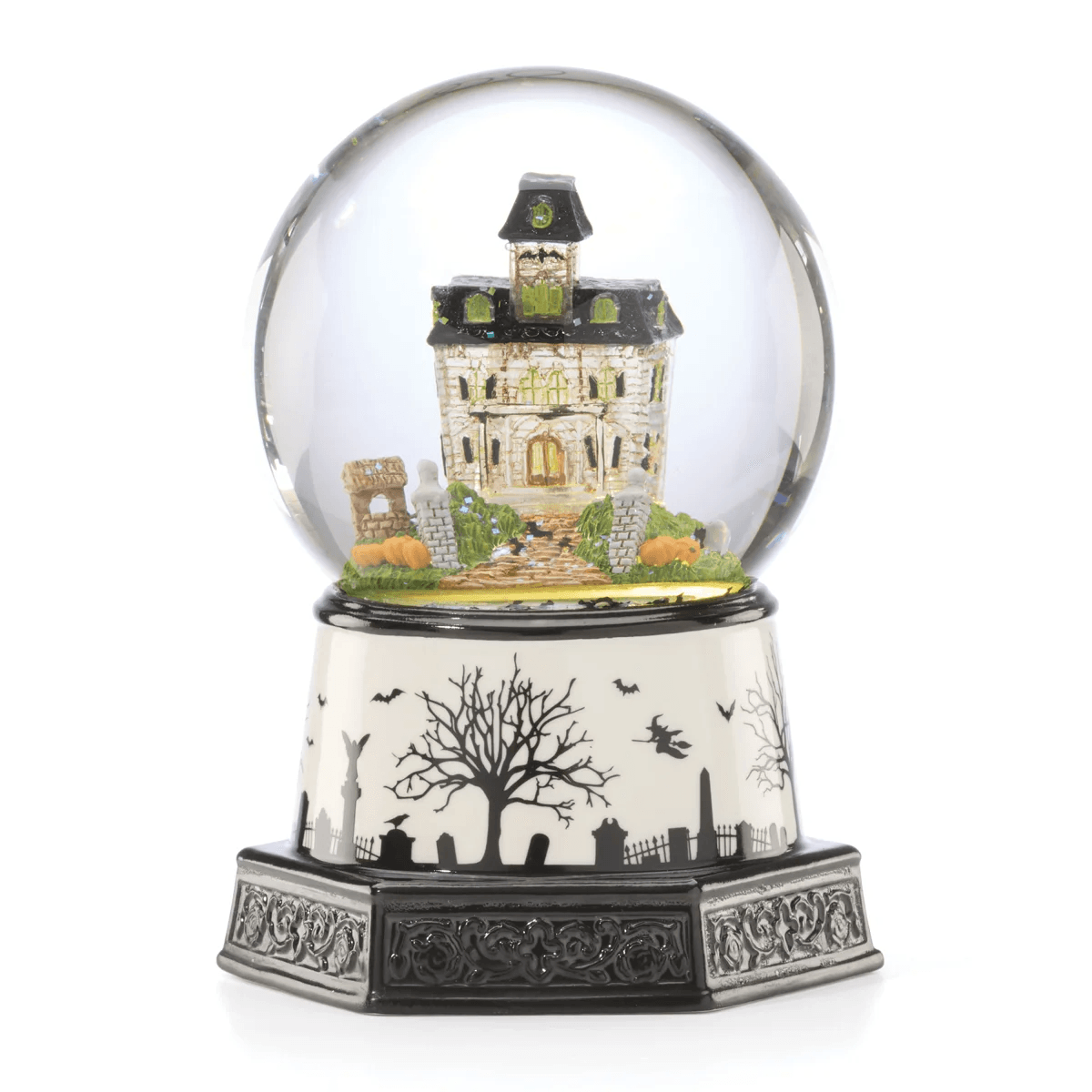 Halloween Light Up Snow Globe With Haunted Village Scene And Glass Globe 7