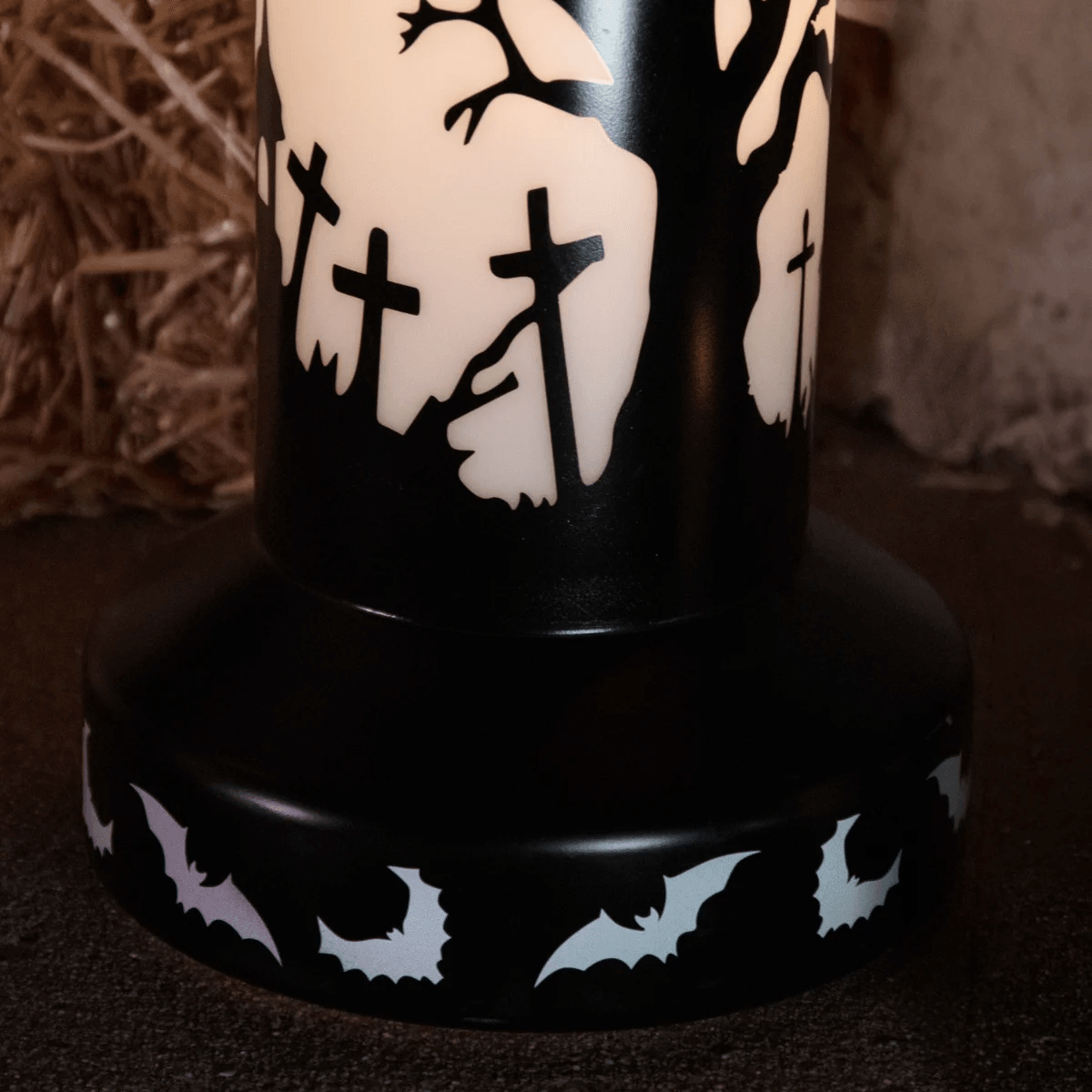 LED Flickering Halloween Candle With Dripping Wax Design 8