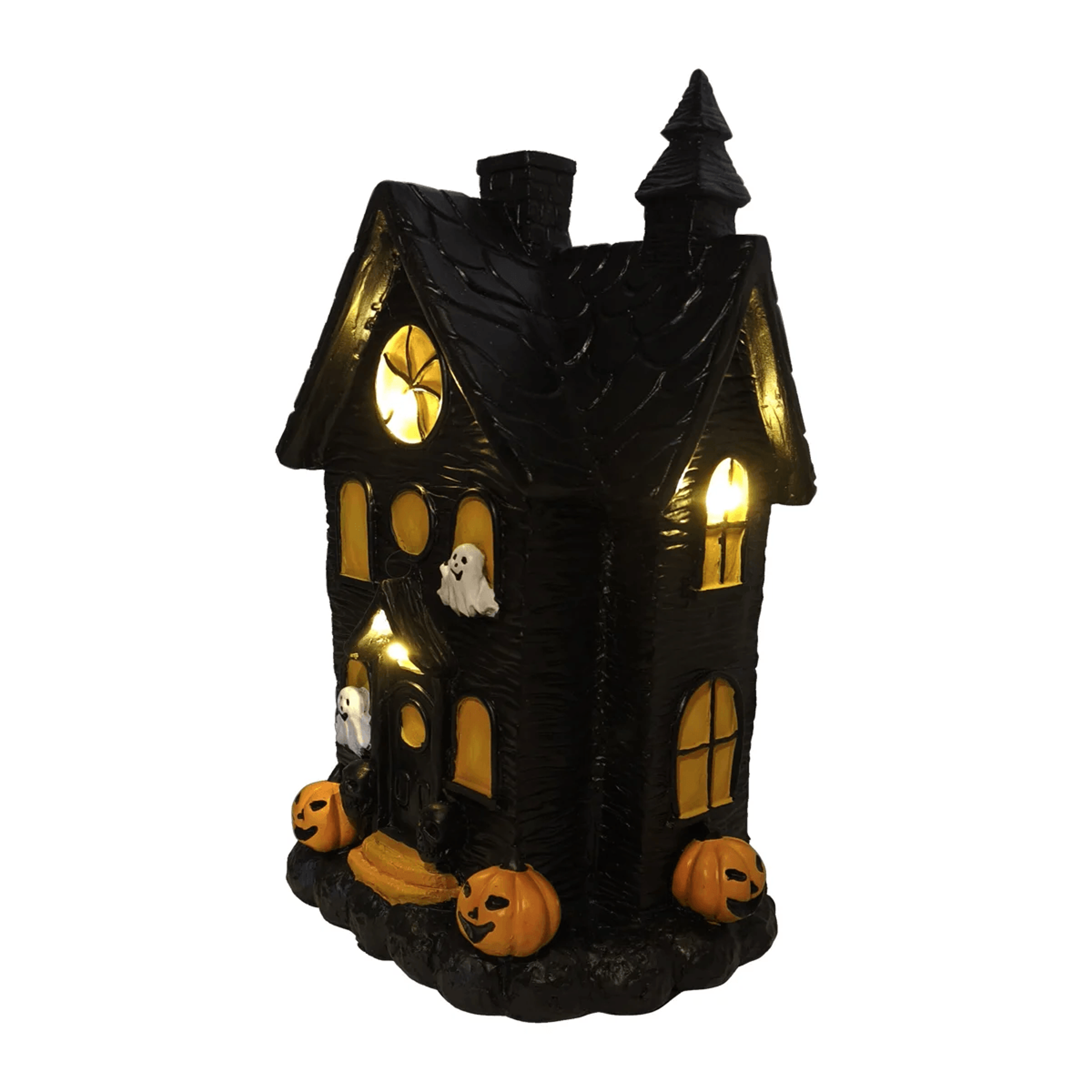 3 Piece Lighted Haunted House Set With LED Lights For Halloween Decor 6