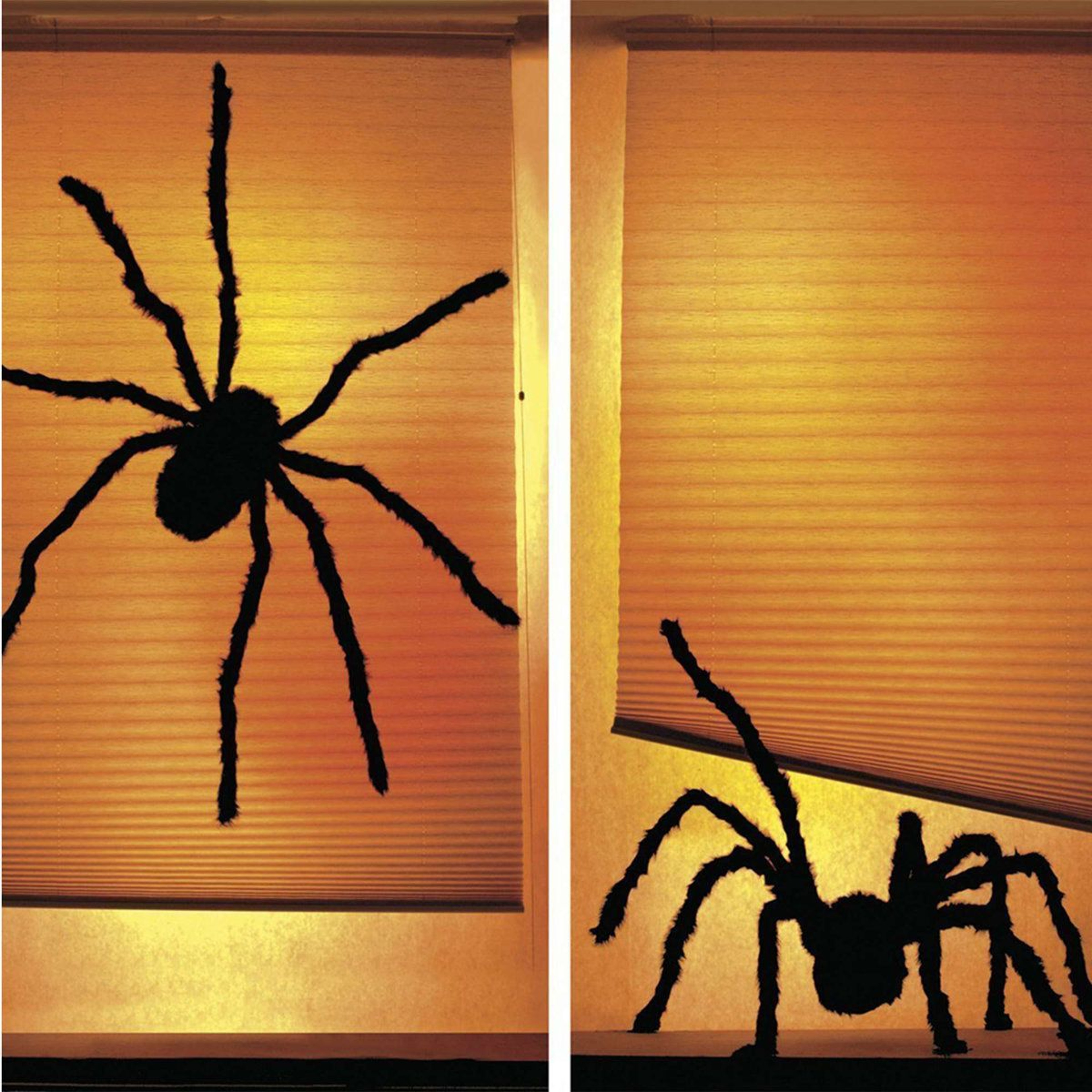 Giant Halloween Spider Decorations Set Of 2 With Bendable Legs And Red Eyes 1