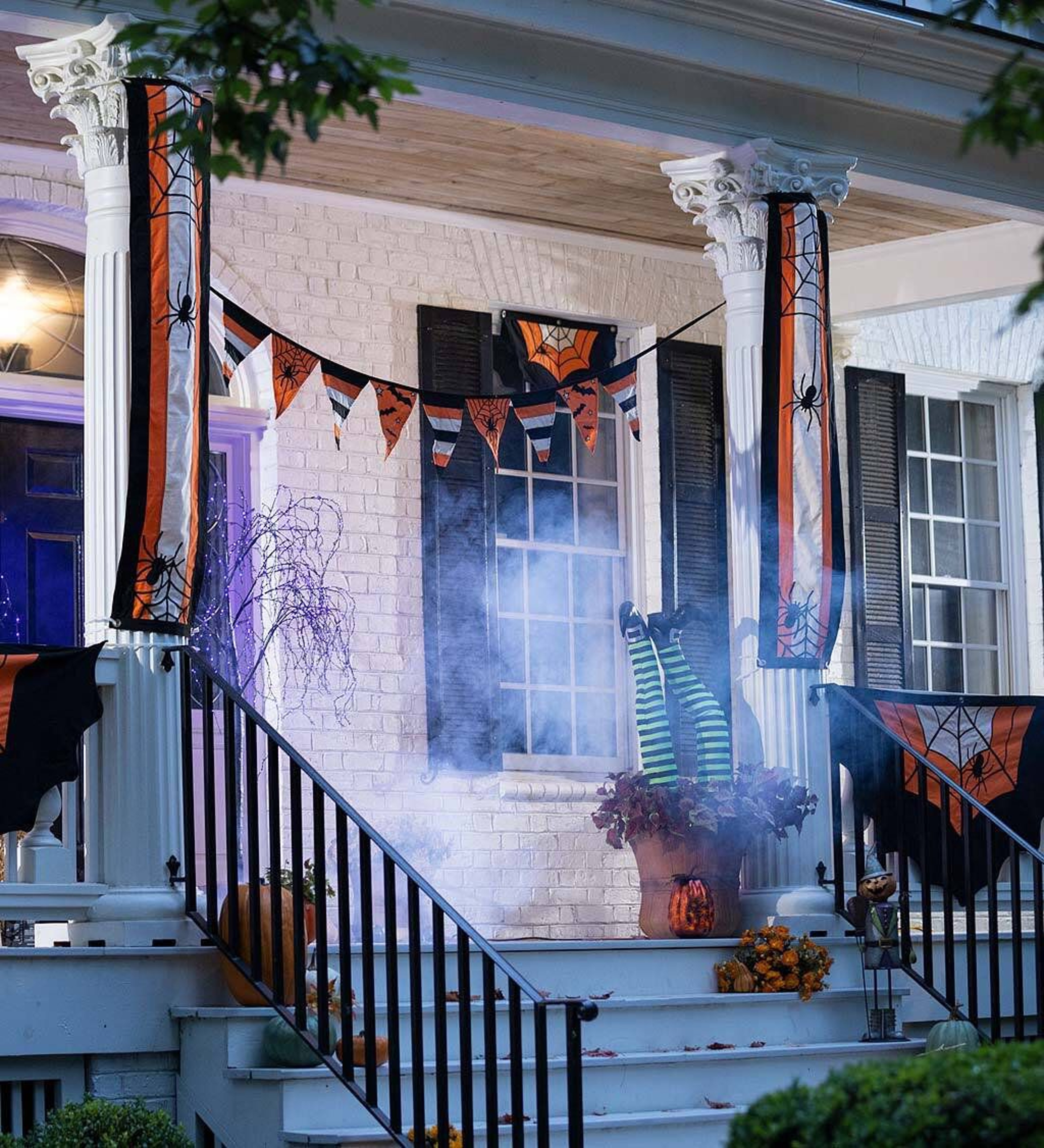 Halloween Spider Web Bunting Weather Esistant Porch Decoration 0