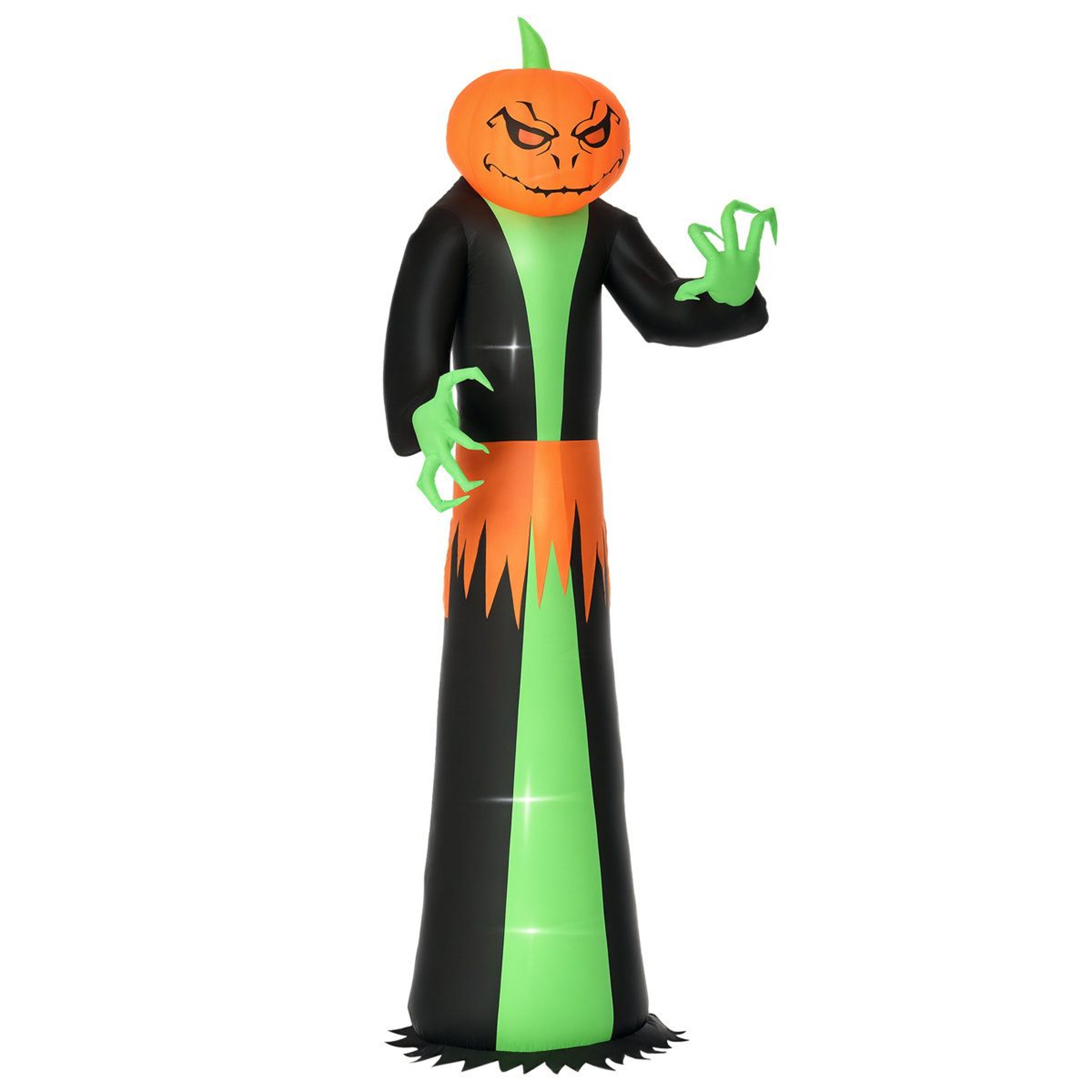 Pumpkin Head Ghost Inflatable Halloween Yard Decoration With Green LED Lights 8