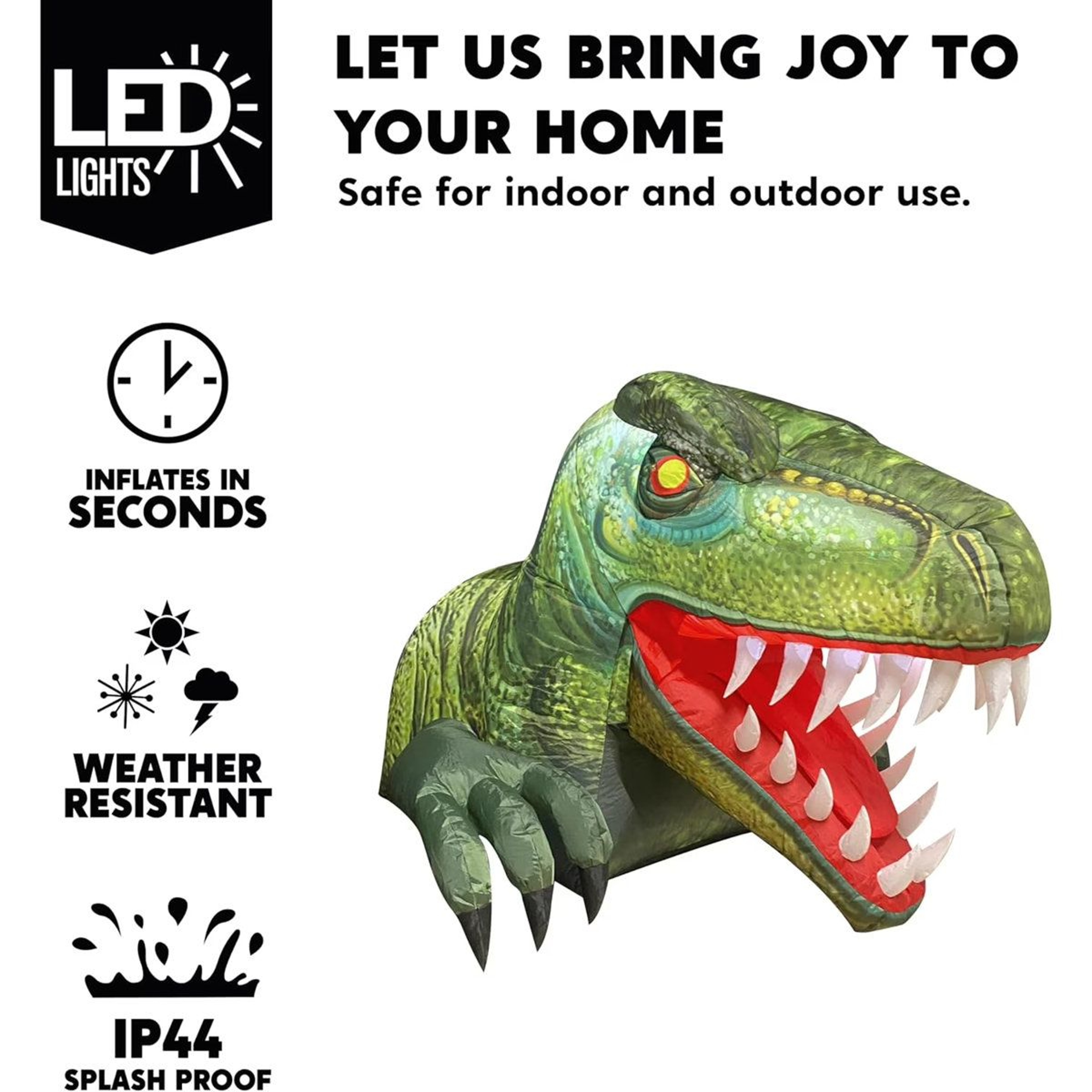 Animated Halloween Inflatable Dinosaur With LED Lights For Trunk Or Treat 5