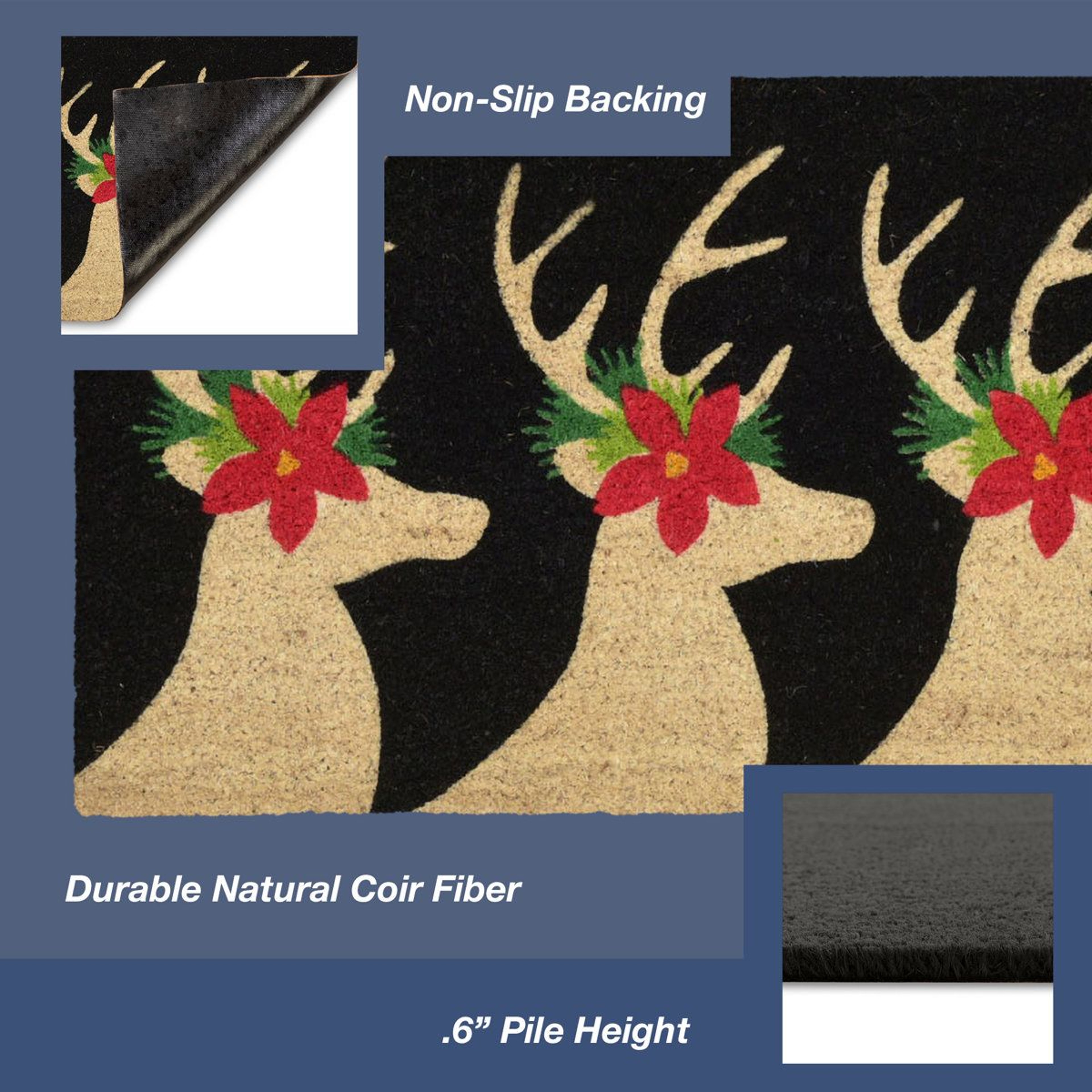 Non Slip Christmas Doormat With Deer Design For Outdoor Entryways 1