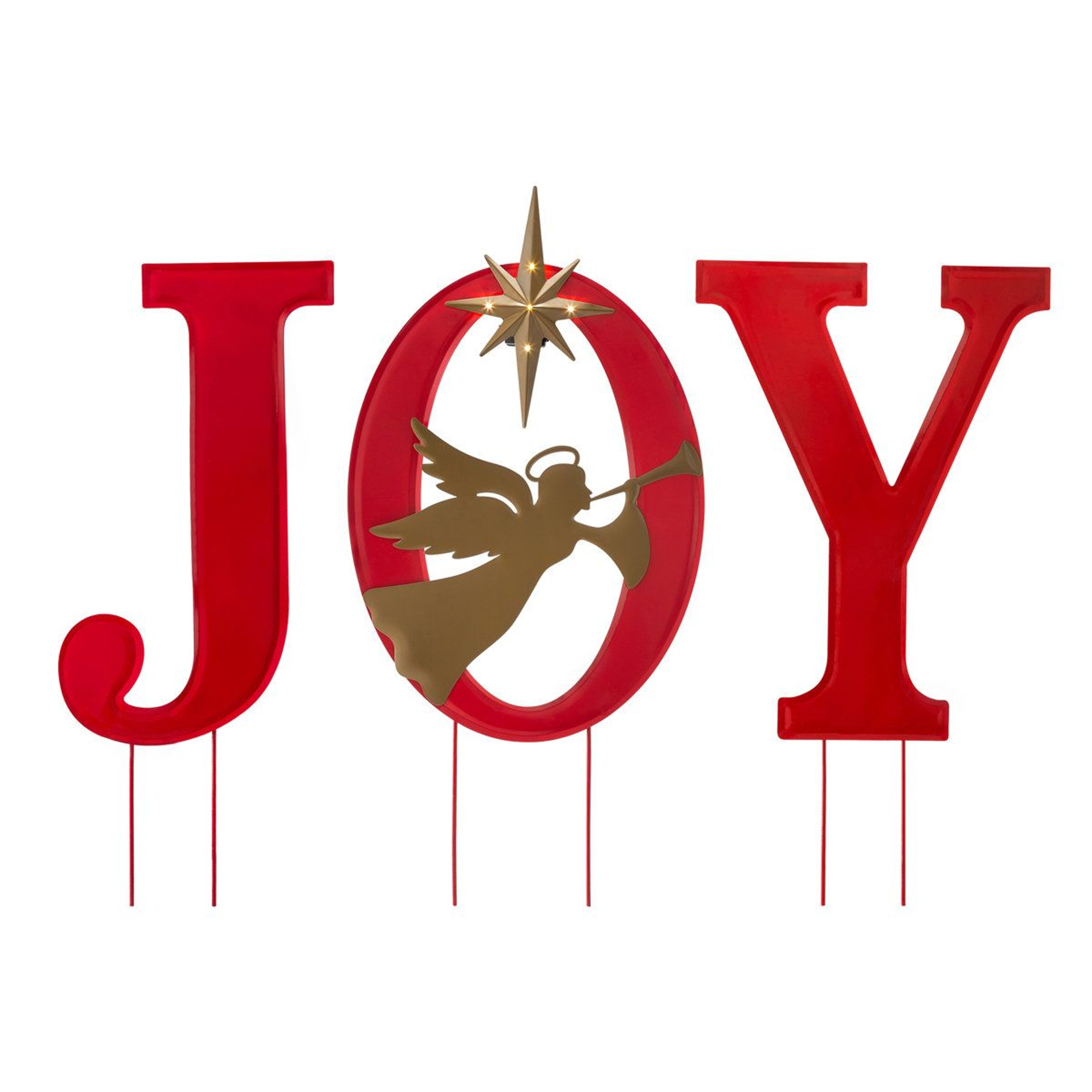 Christmas Angel Yard Stake With Warm LED Lights And JOY Sign 6