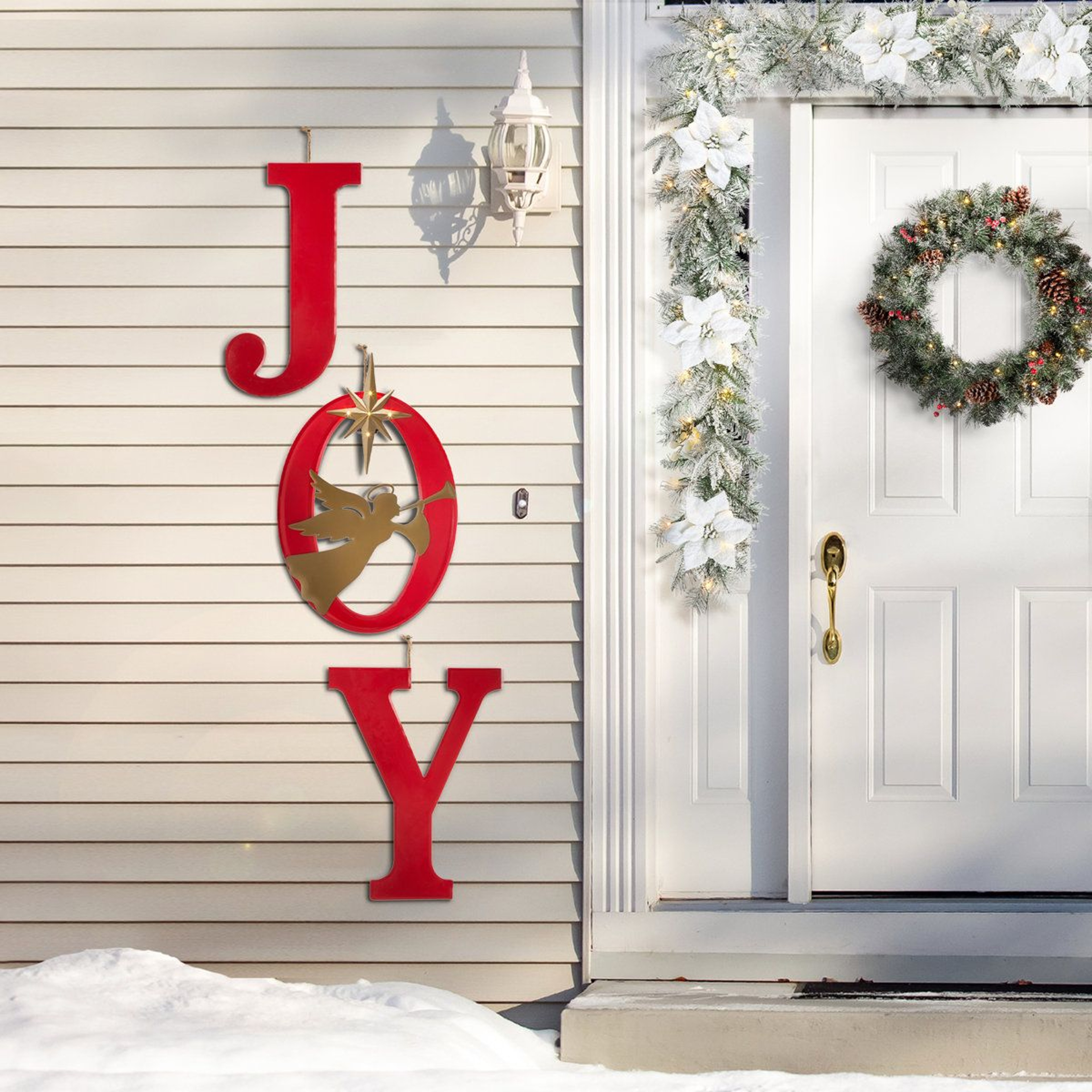 Christmas Angel Yard Stake With Warm LED Lights And JOY Sign 3
