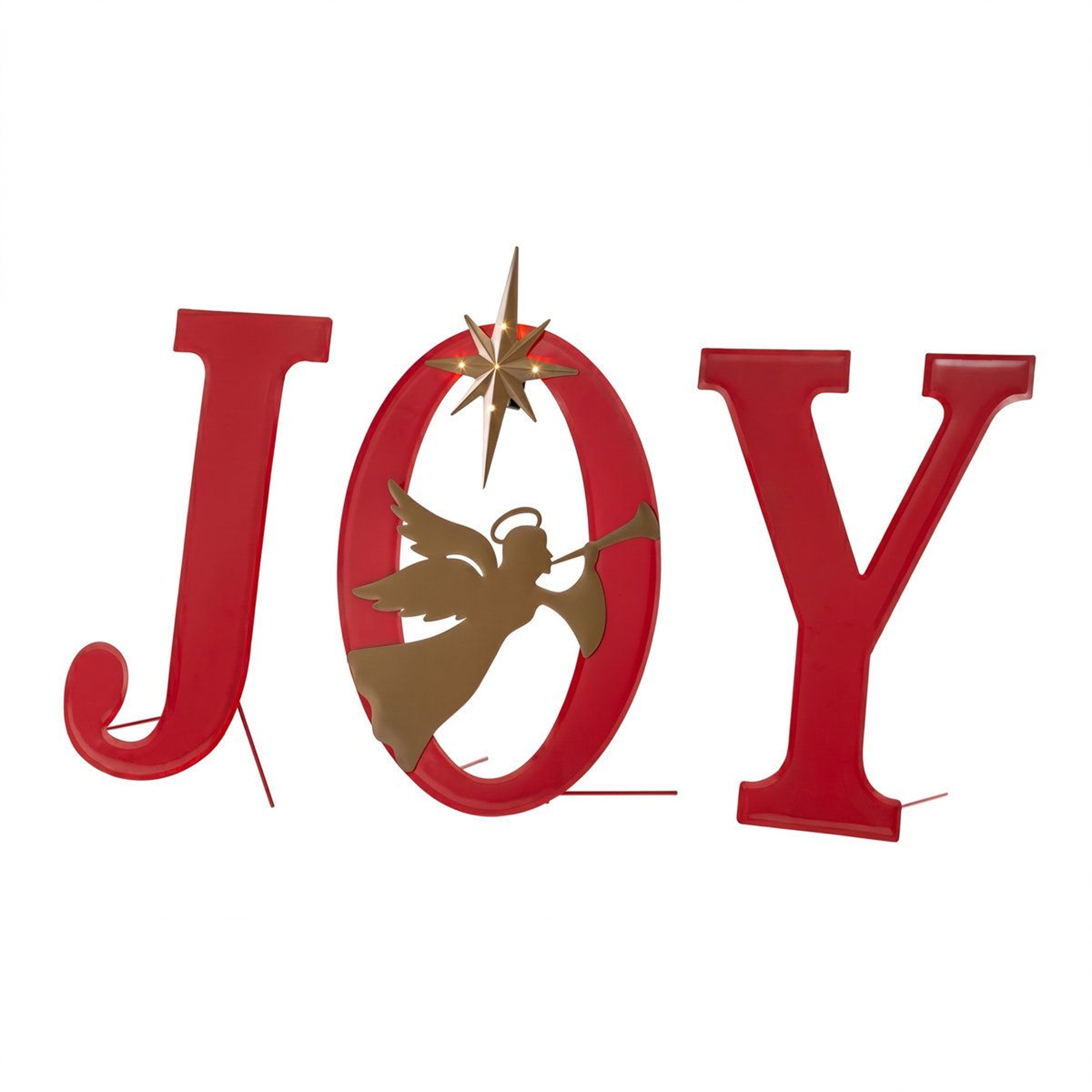 Christmas Angel Yard Stake With Warm LED Lights And JOY Sign 4