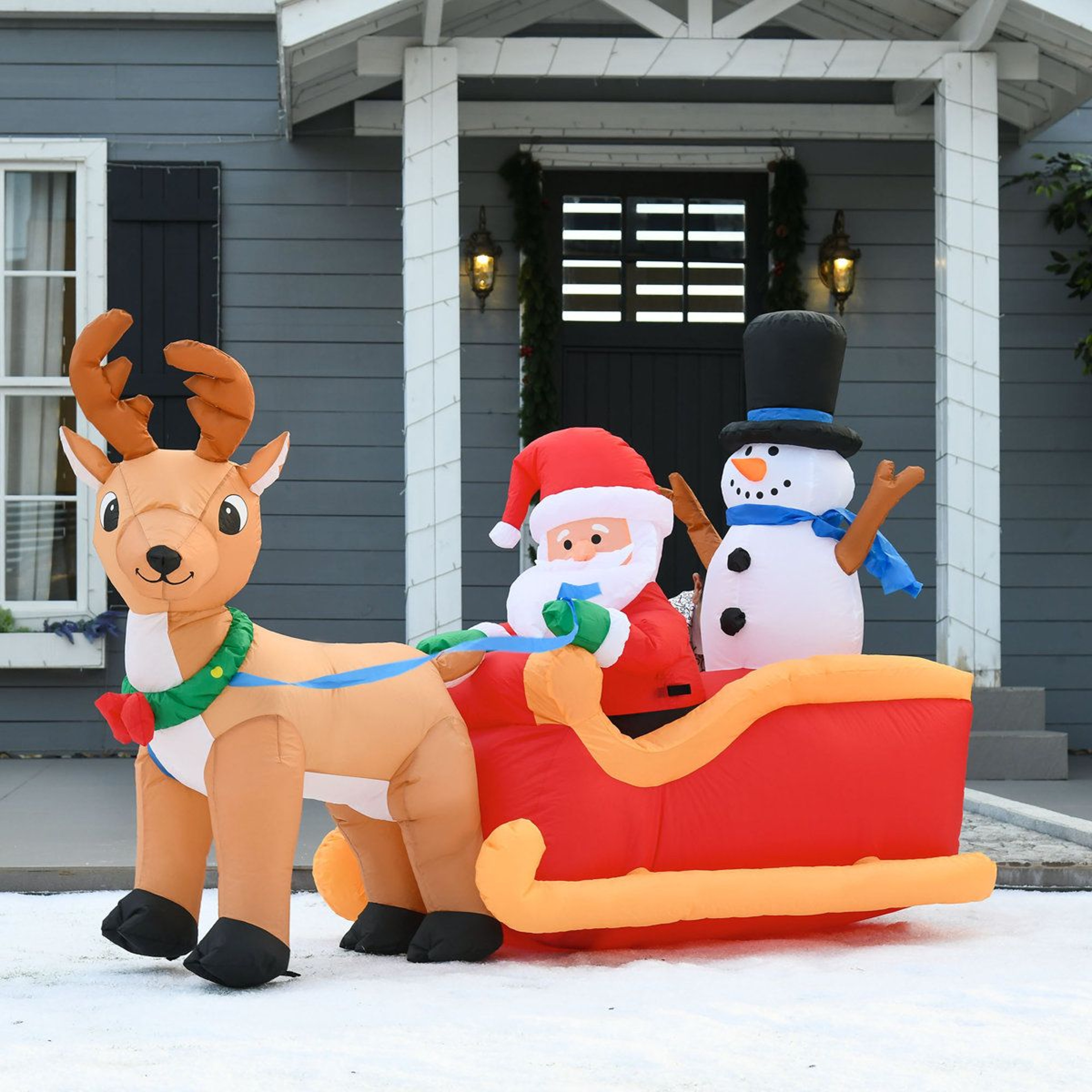 Inflatable Santa Claus Christmas Outdoor Decoration With LED Lights 0