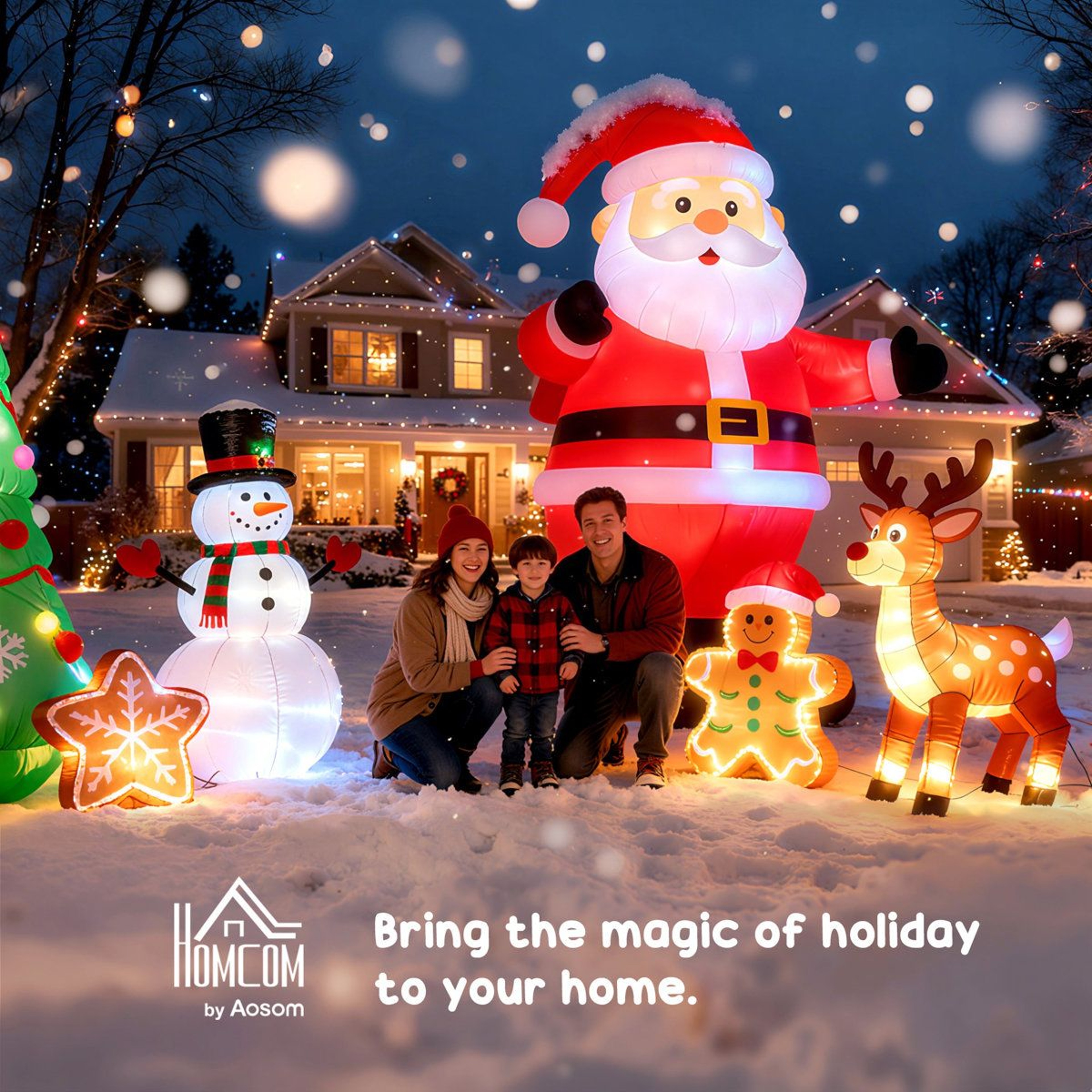 Inflatable Santa Claus Christmas Outdoor Decoration With LED Lights 6