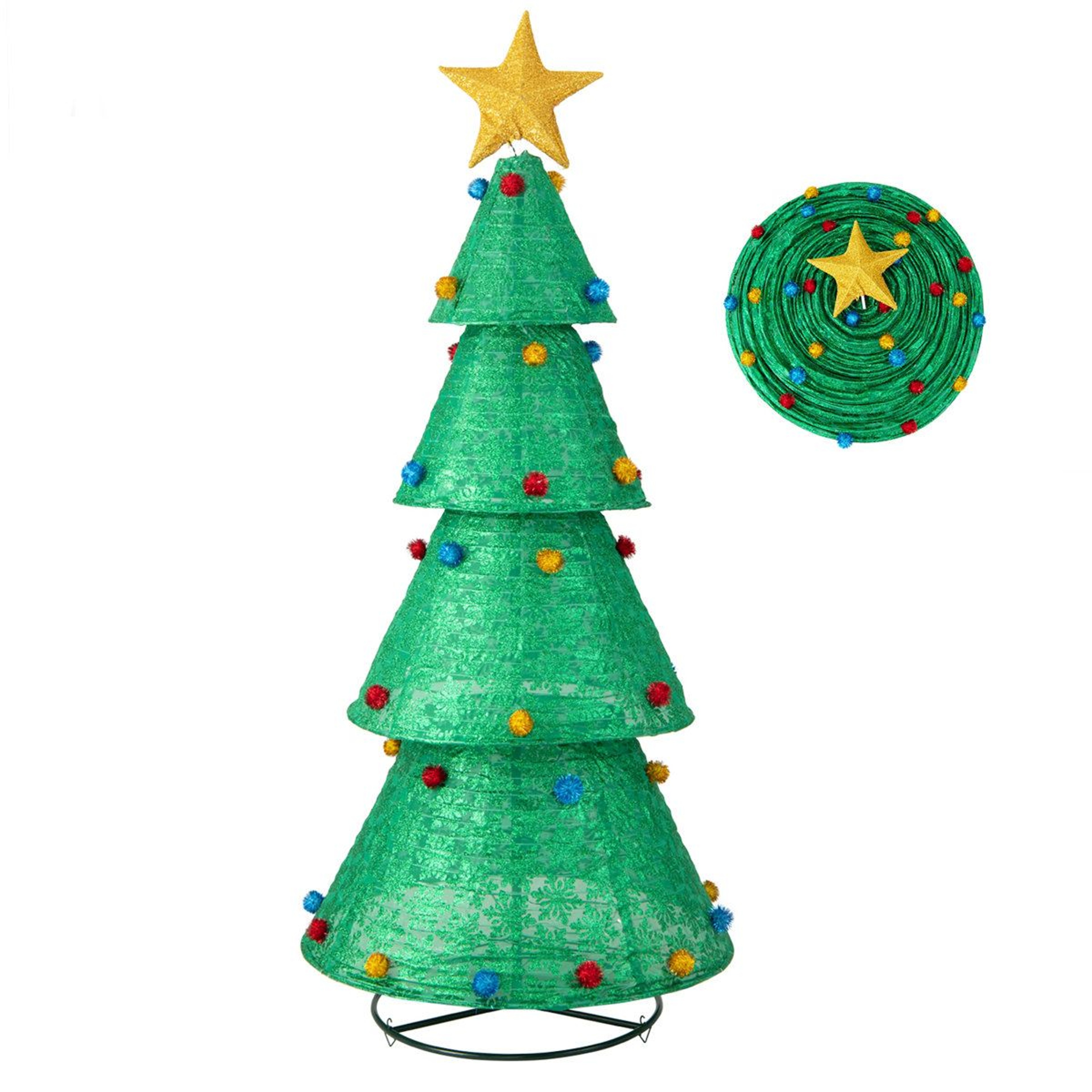 Pop Up Christmas Tree With 200 Warm White LED Lights For Indoor And Outdoor Decor 2