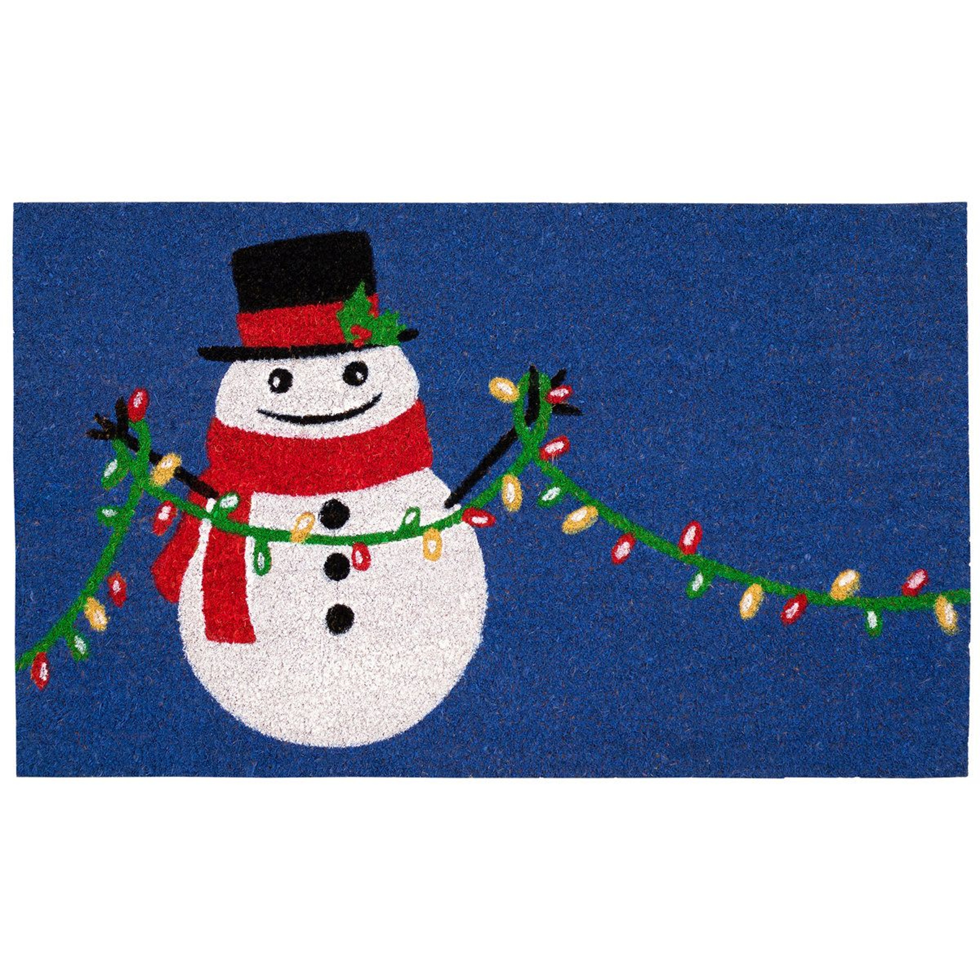 Non Slip Christmas Doormat With Snowman Design And Coir Fibers 1