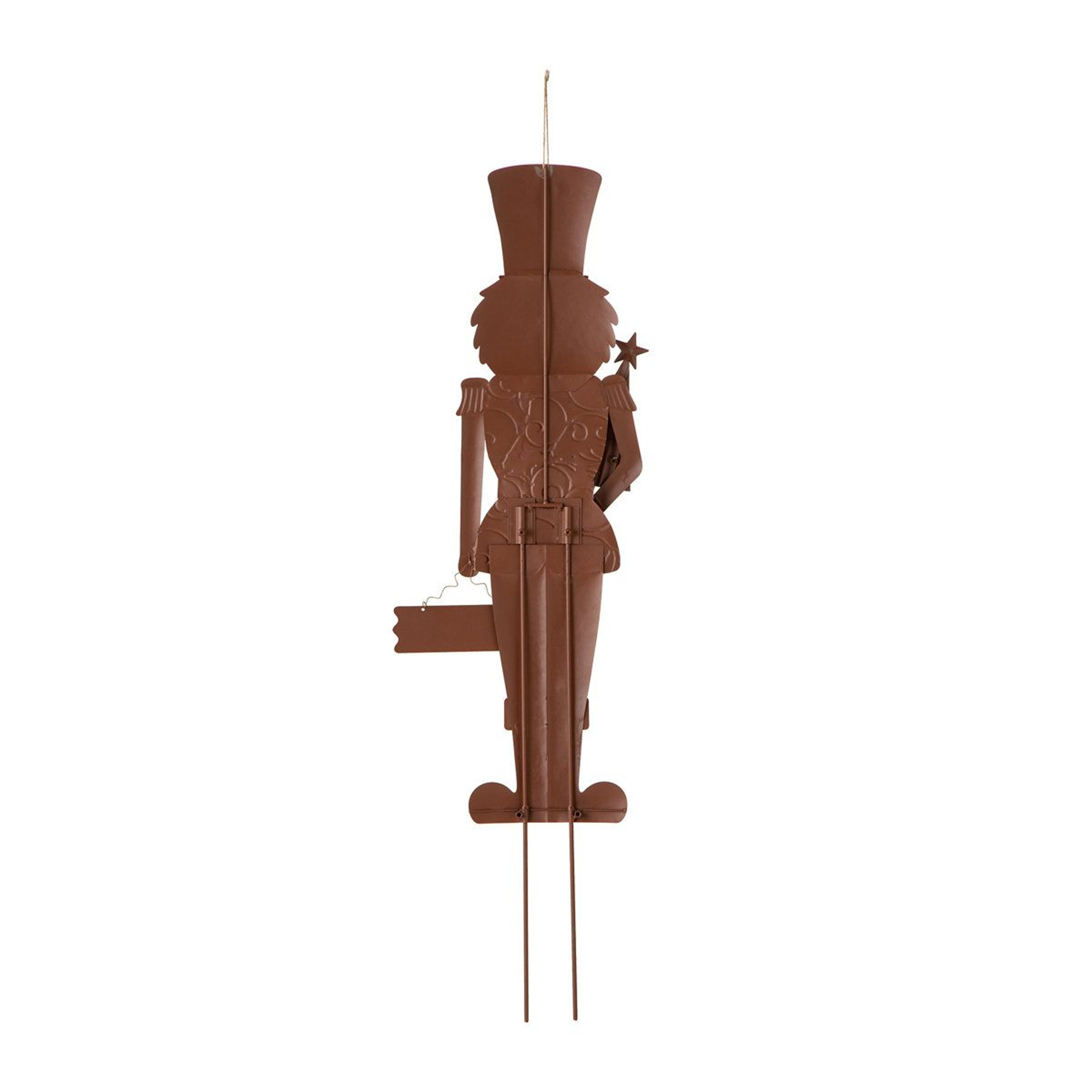 Metal Nutcracker Yard Stake And Wall Decor In Red And Green 2