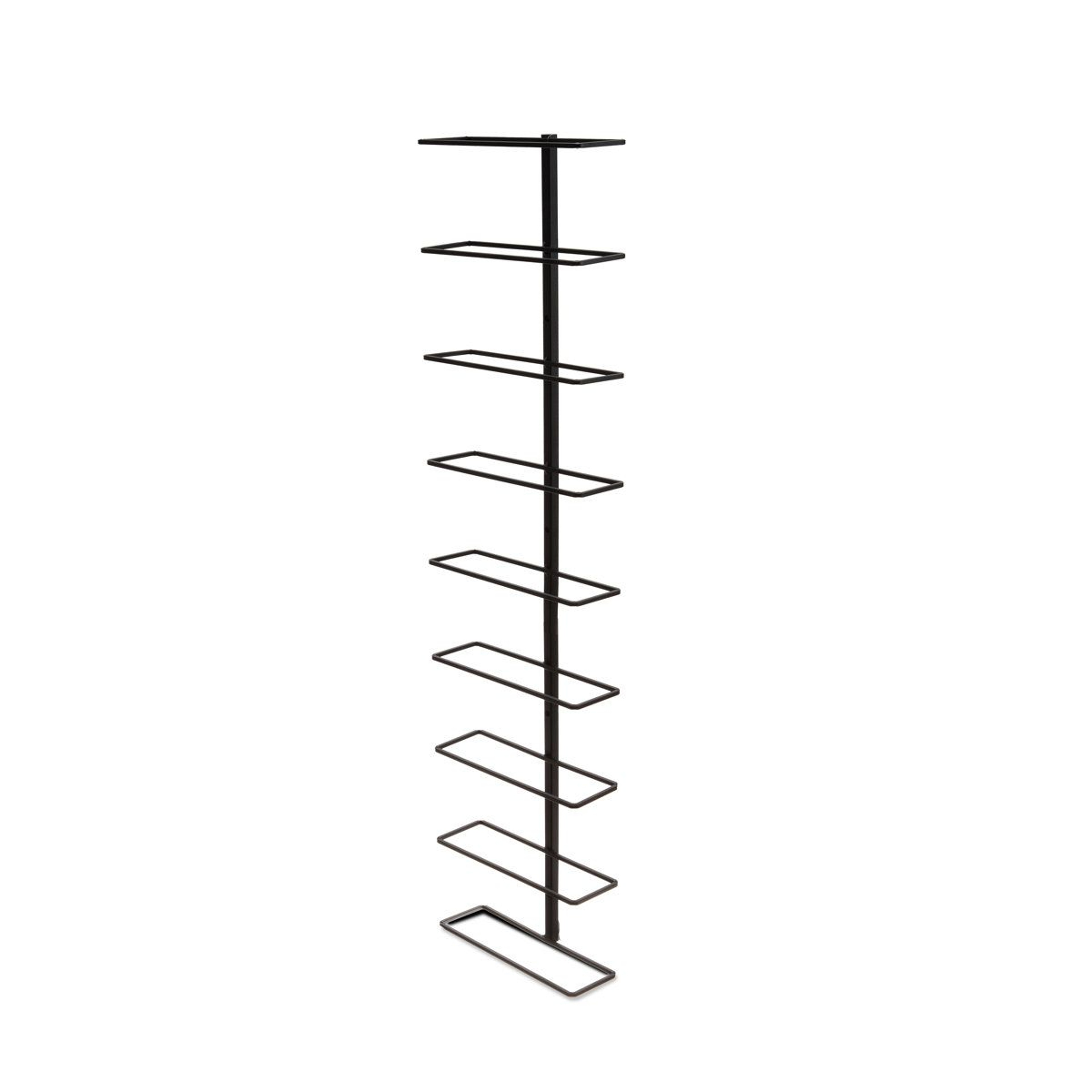 Wall Mounted Wine Rack Black Wrought Iron Vertical 9 Bottle Storage 2