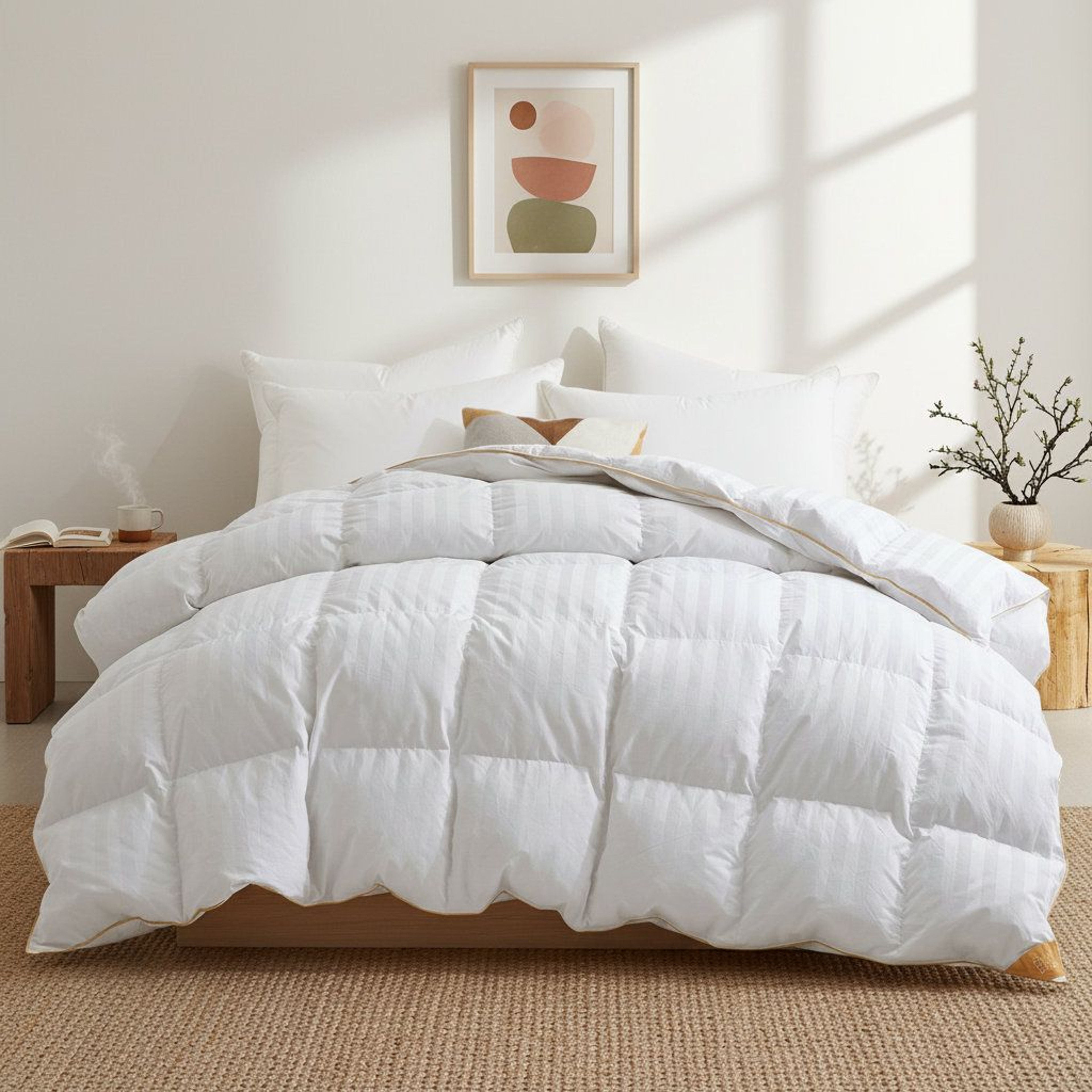 King Size Goose Feather And Down Comforter All Season Duvet Insert 0