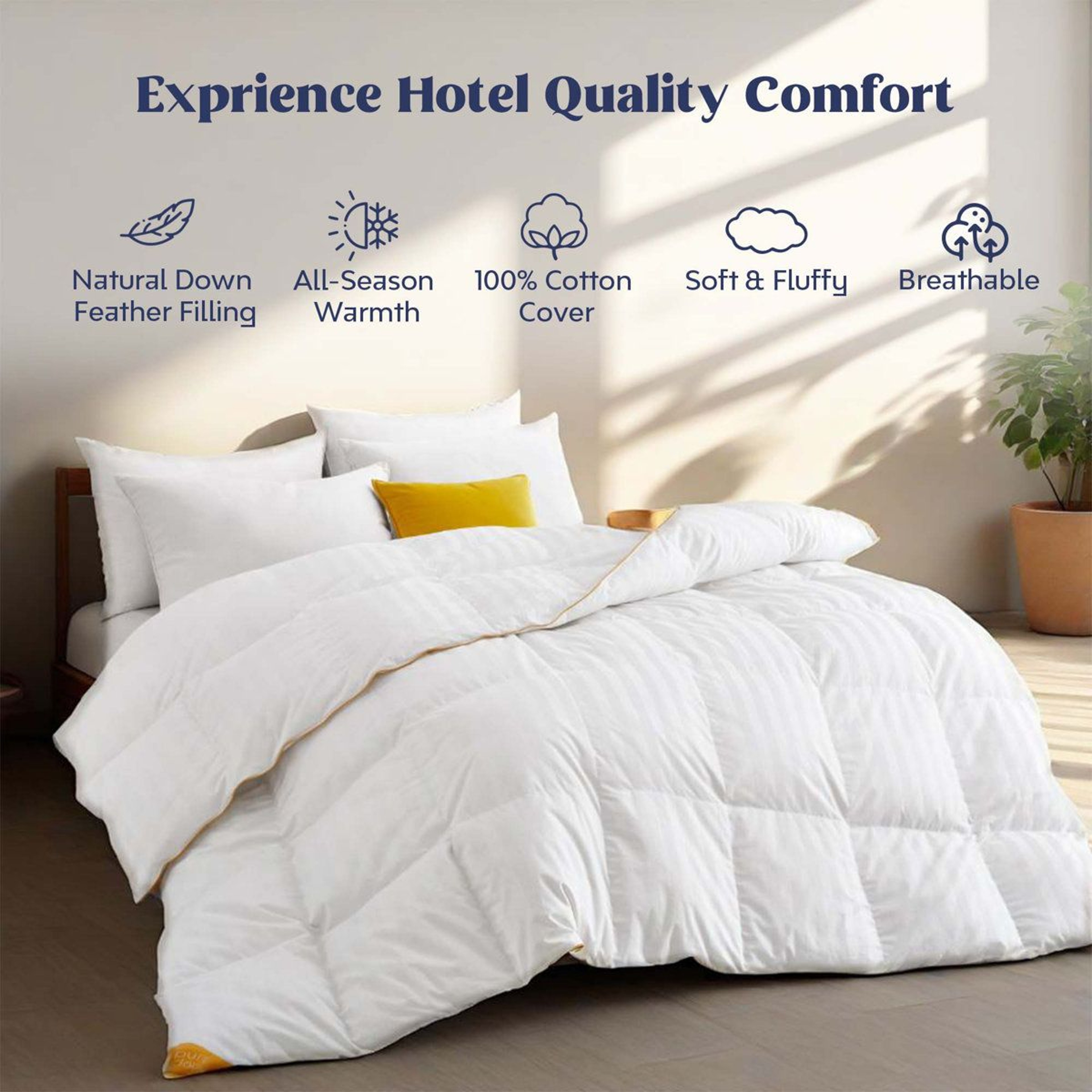 King Size Goose Feather And Down Comforter All Season Duvet Insert 7