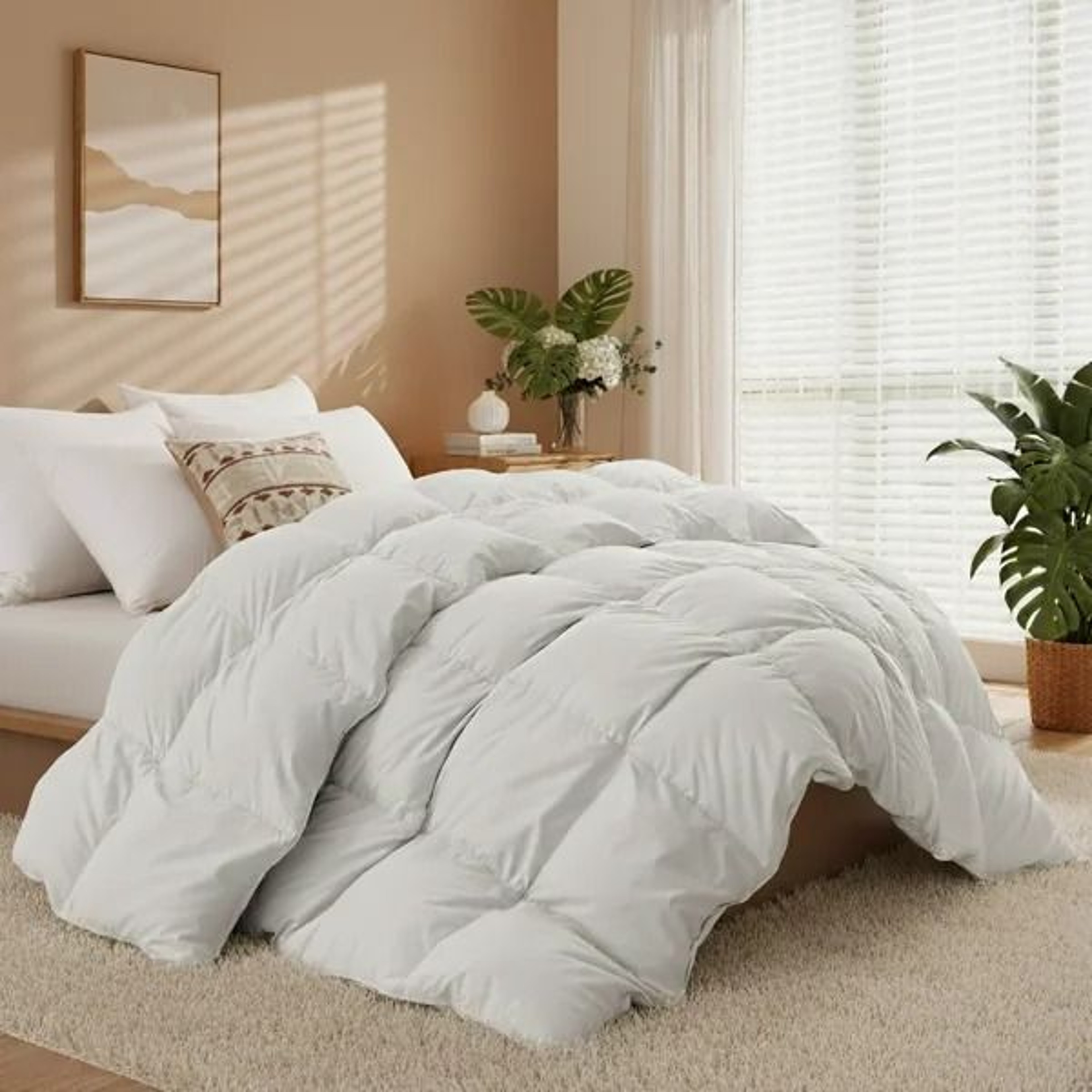 Heavyweight White Goose Down Queen Comforter For Winter Warmth 6