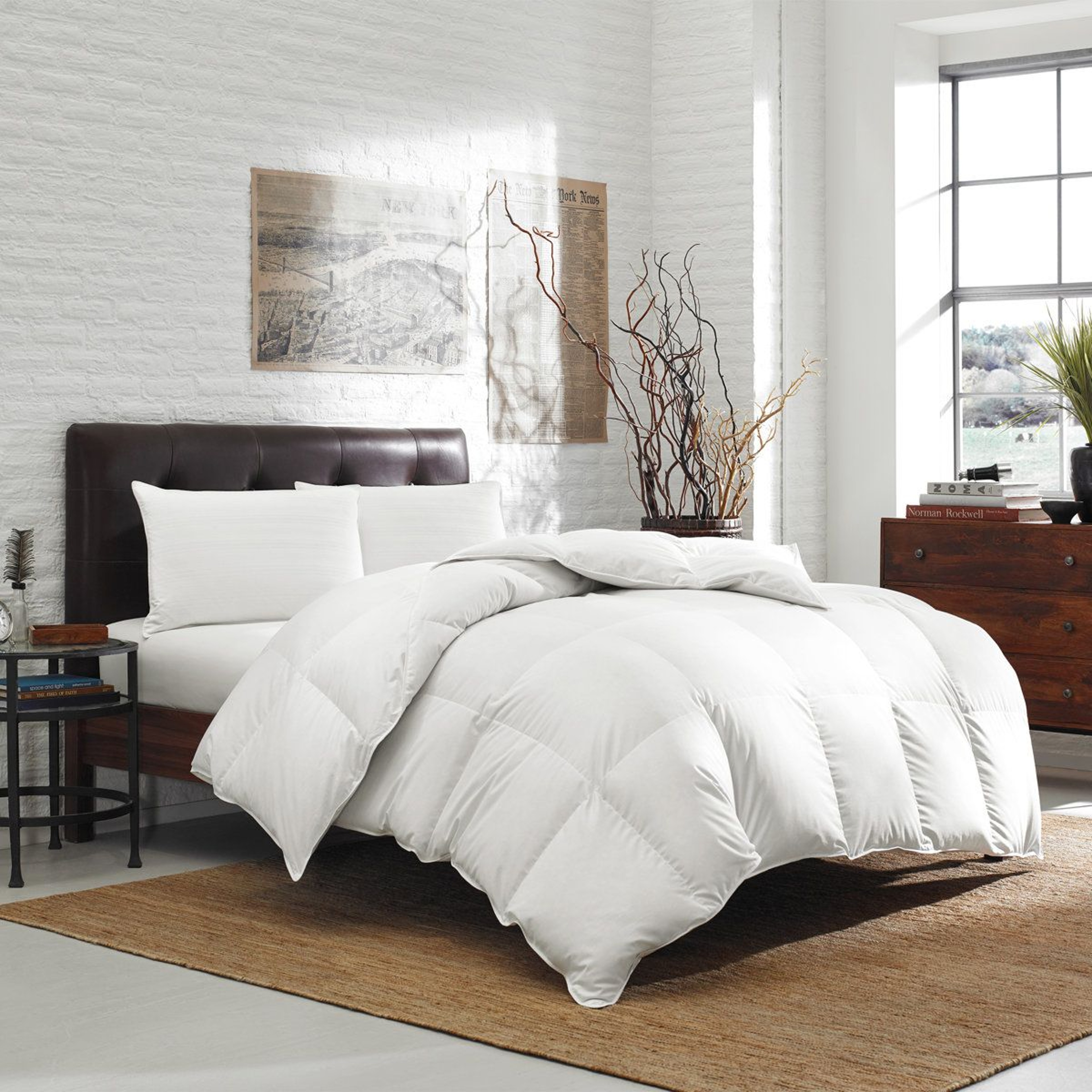 Oversized White Down Comforter 600 Fill Power 400 Thread Count All Season 3