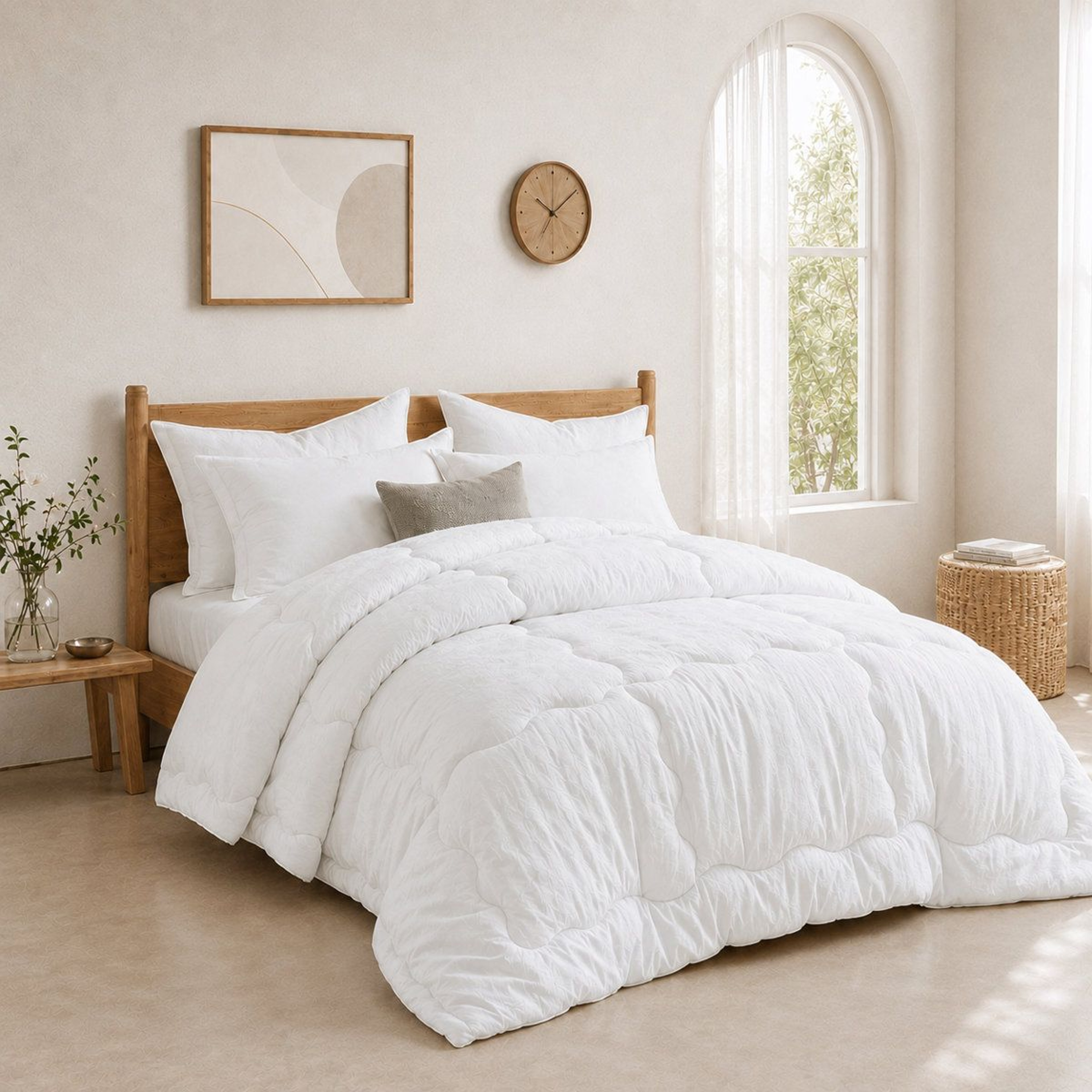 Antimicrobial Down Alternative Comforter Queen Size Lightweight All Season Duvet Insert 7