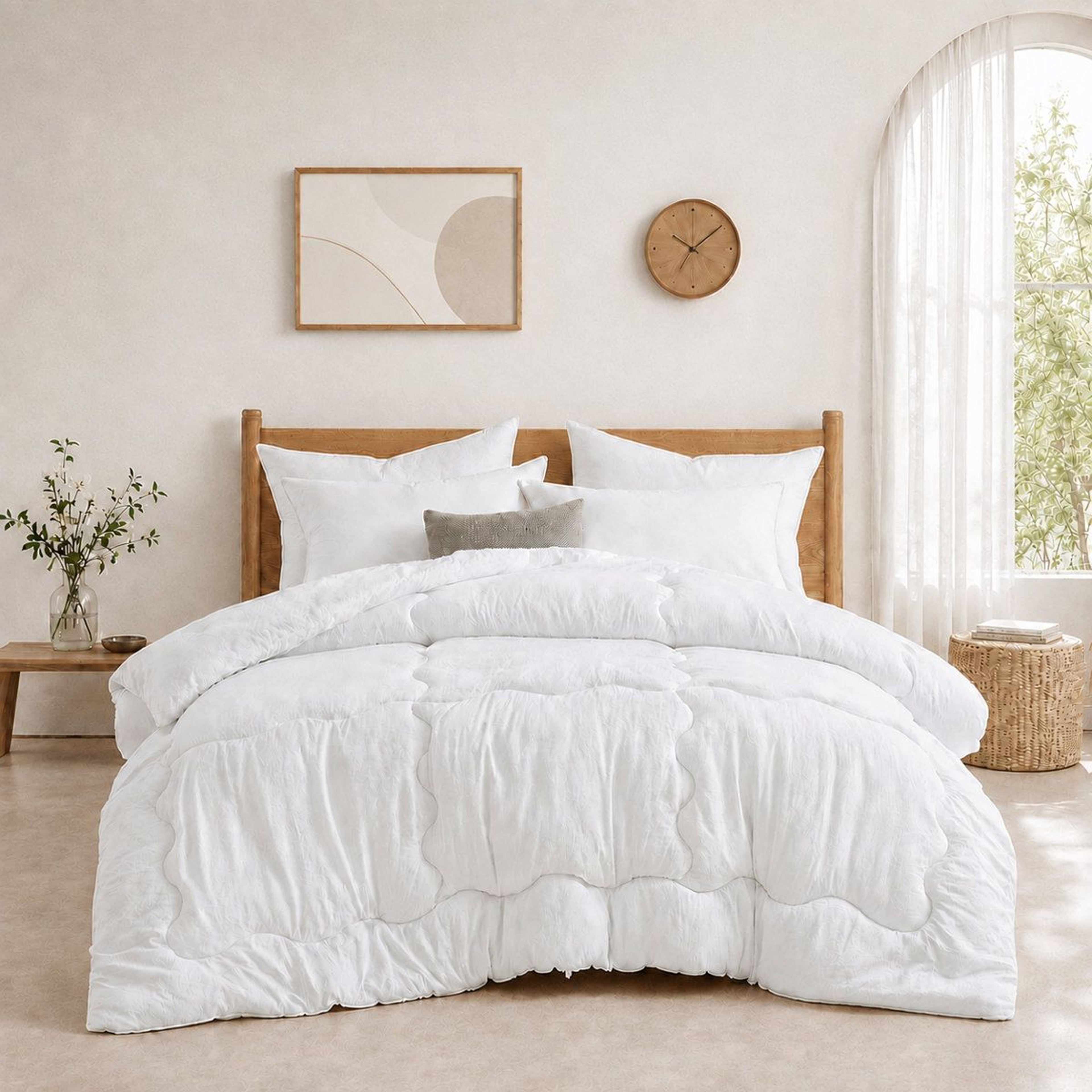 Antimicrobial Down Alternative Comforter Queen Size Lightweight All Season Duvet Insert 0