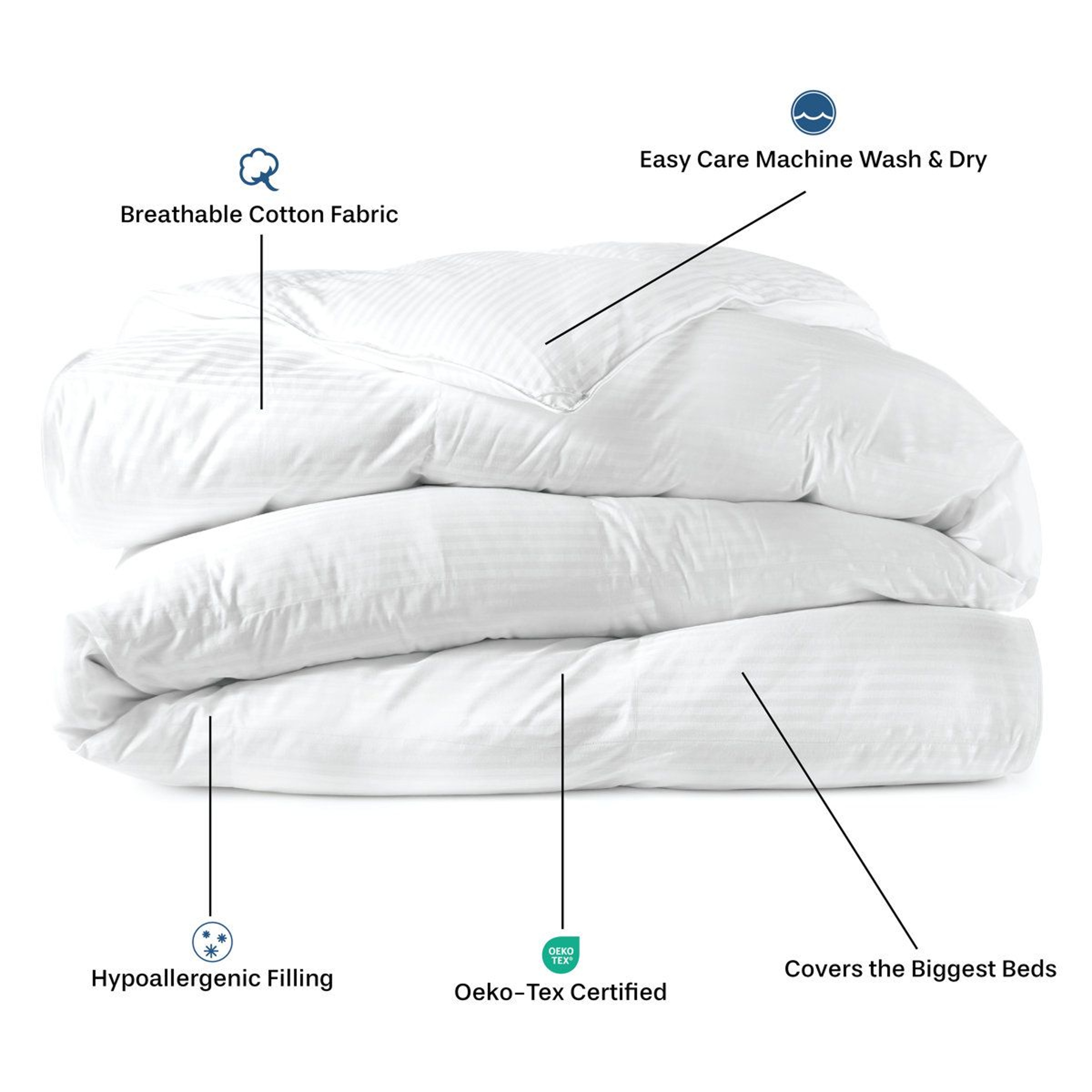 Oversized King Down Alternative Comforter White All Season Bedding 1