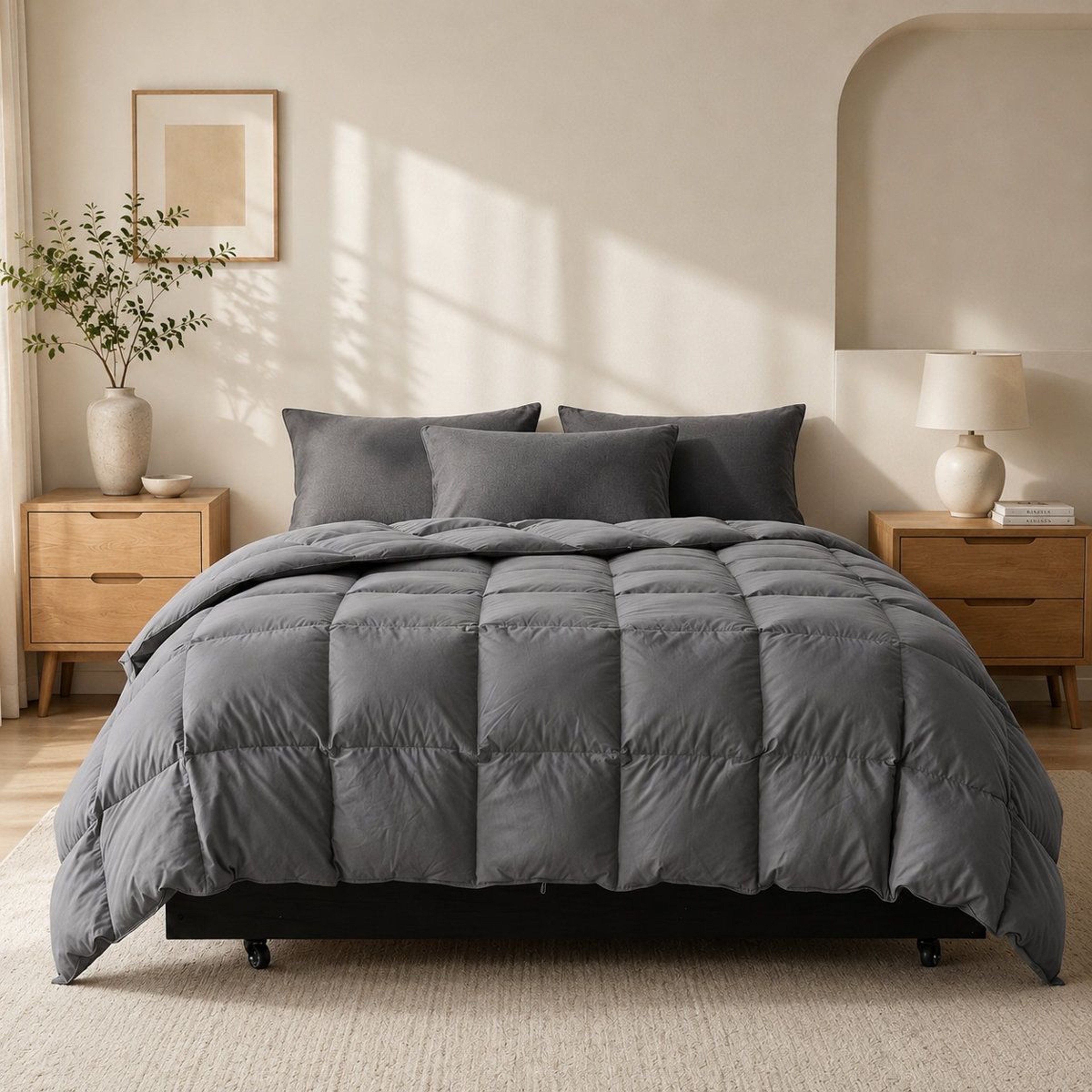 Luxury Queen Down Fiber Comforter All Season Hotel Style Duvet Insert 0