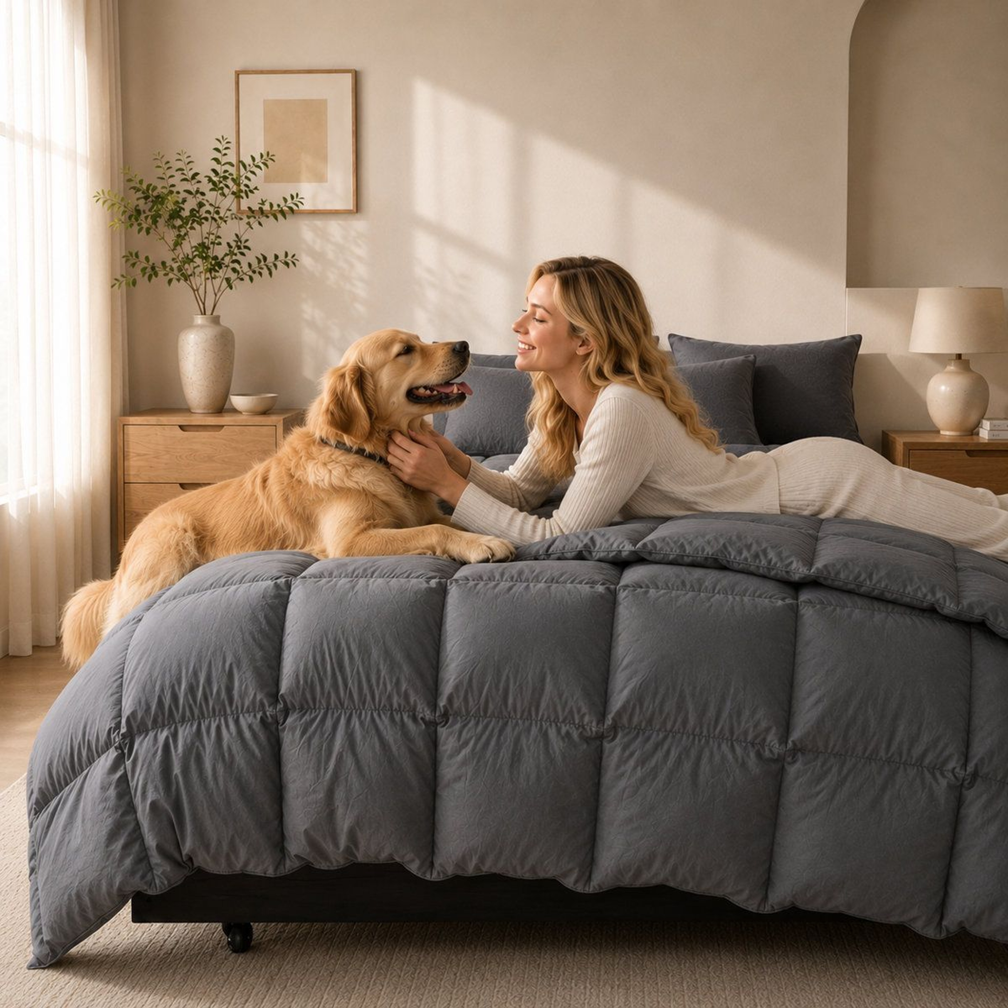 Luxury Queen Down Fiber Comforter All Season Hotel Style Duvet Insert 7