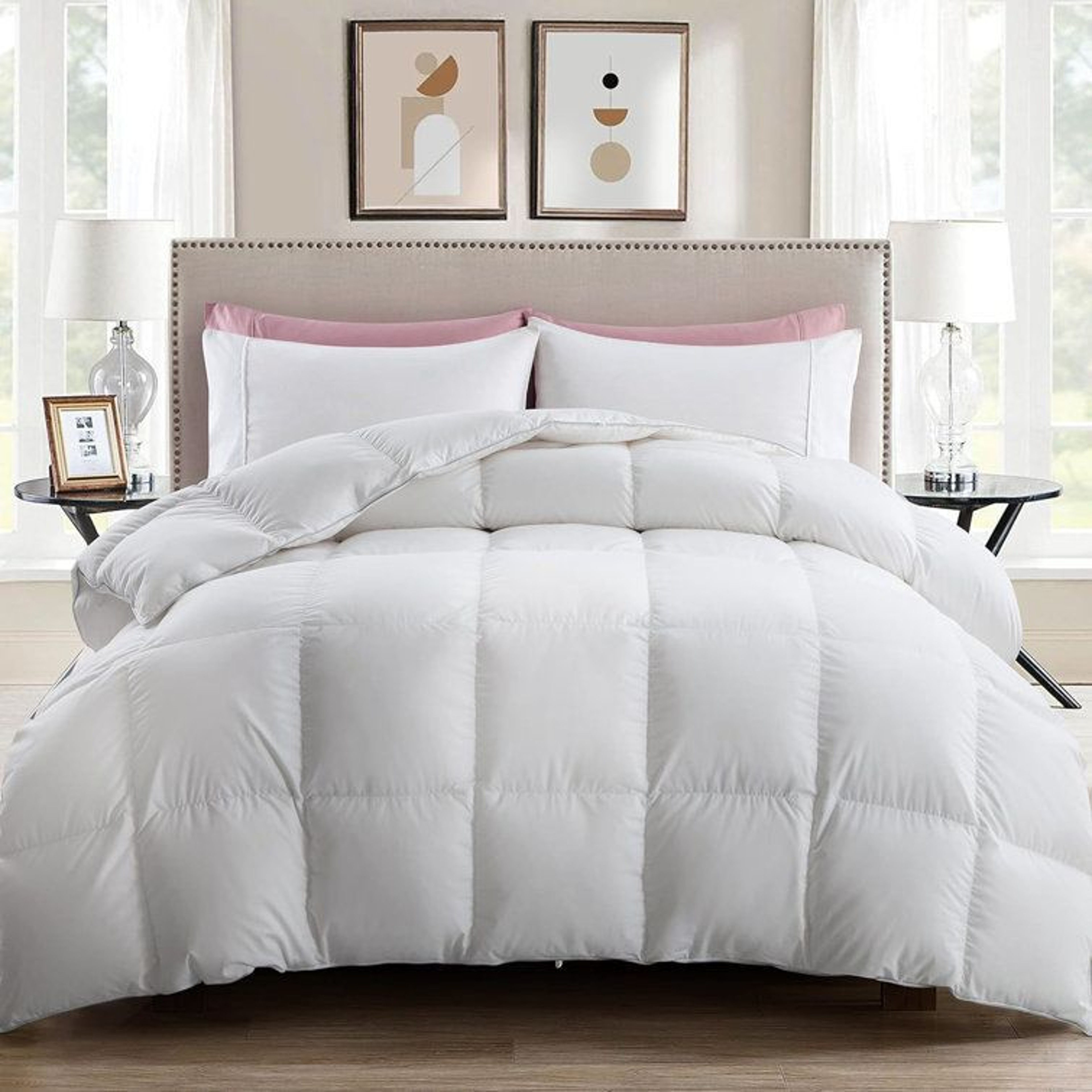 Fill Power Goose Down Blend Comforter All Season Cotton Blend Duvet Insert 2