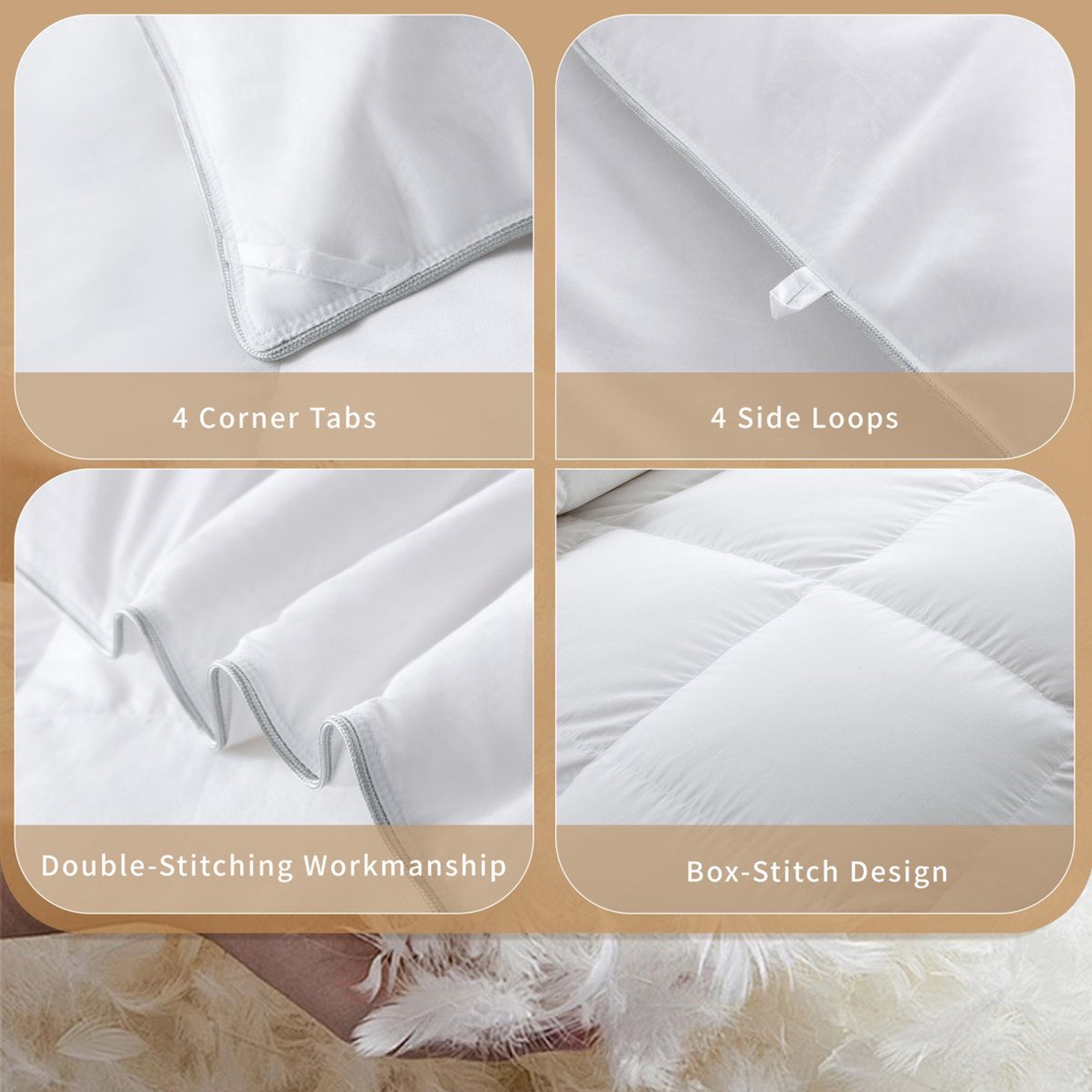 Fill Power Goose Down Blend Comforter All Season Cotton Blend Duvet Insert 7