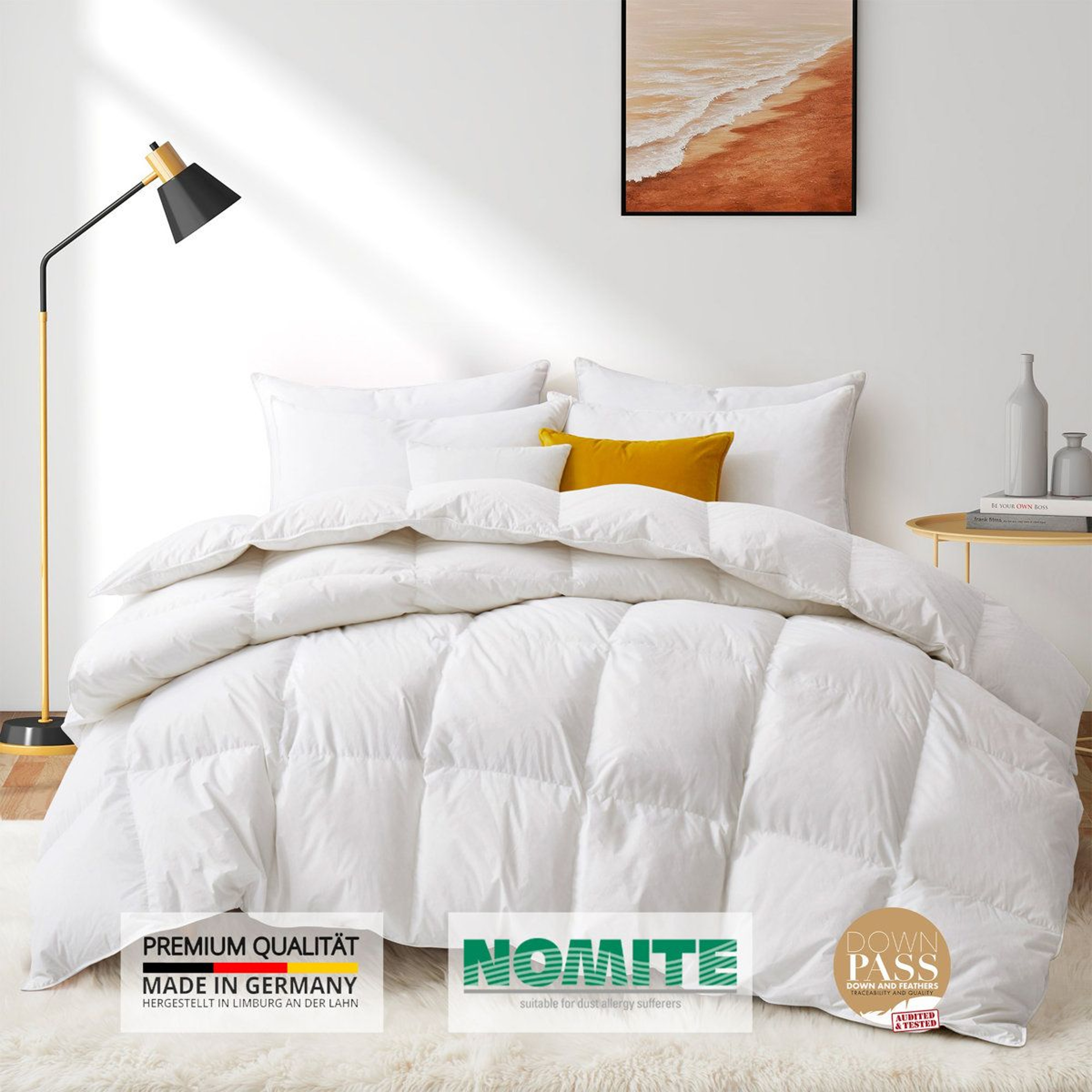 King Size Goose Down Comforter 800 Fill Power Winter Weight Cotton Cover 2