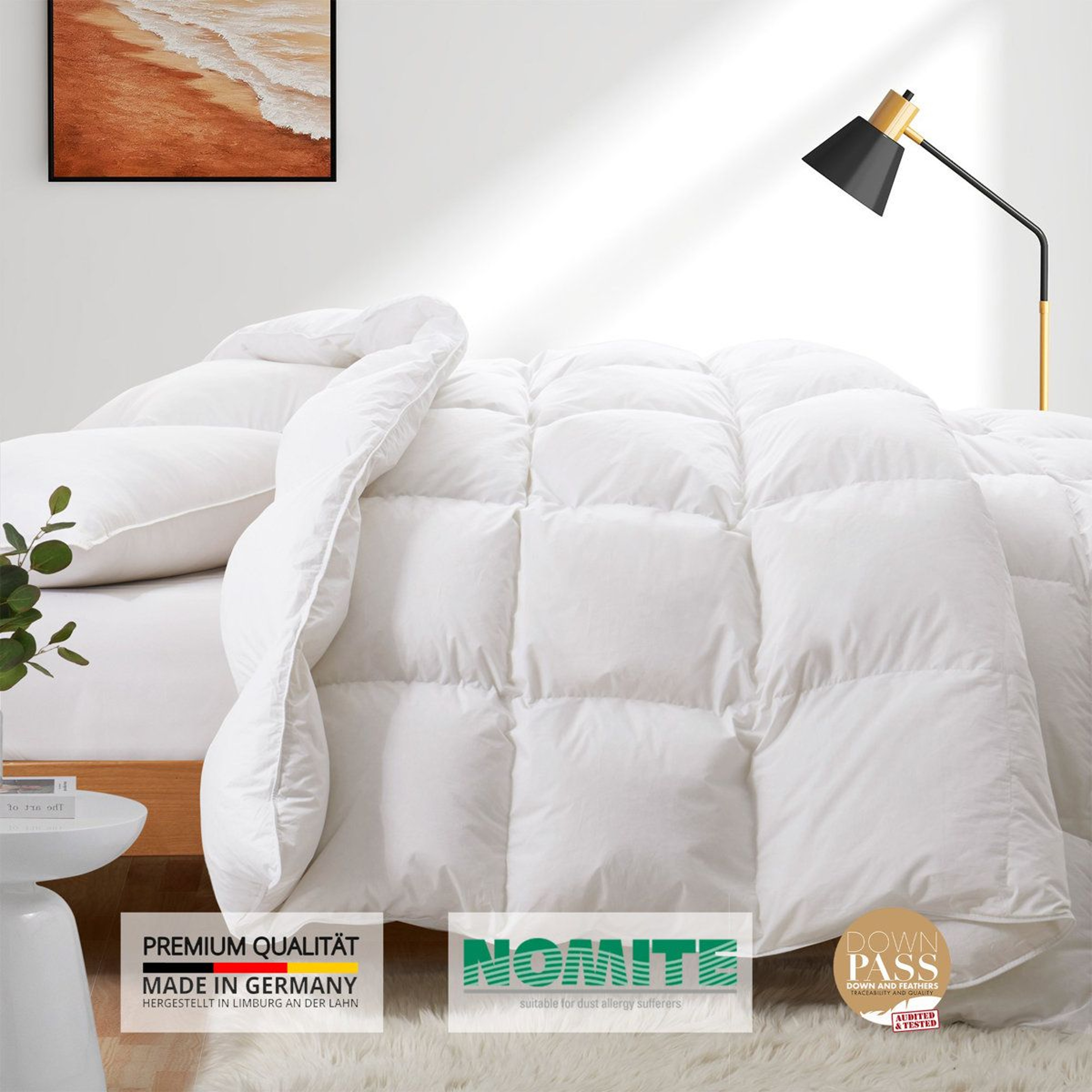 King Size Goose Down Comforter 800 Fill Power Winter Weight Cotton Cover 1