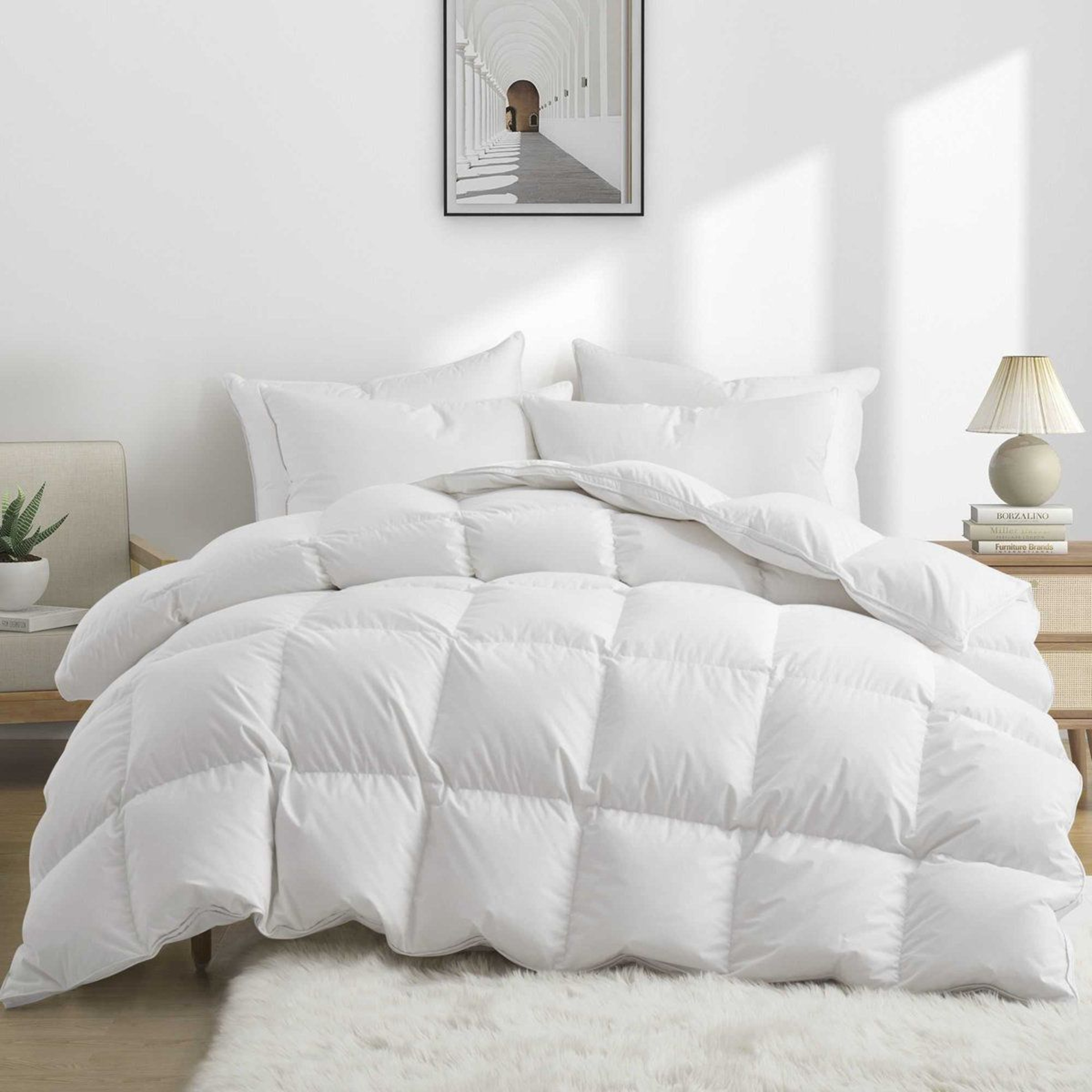 King Size Goose Down Comforter 800 Fill Power Winter Weight Cotton Cover 9