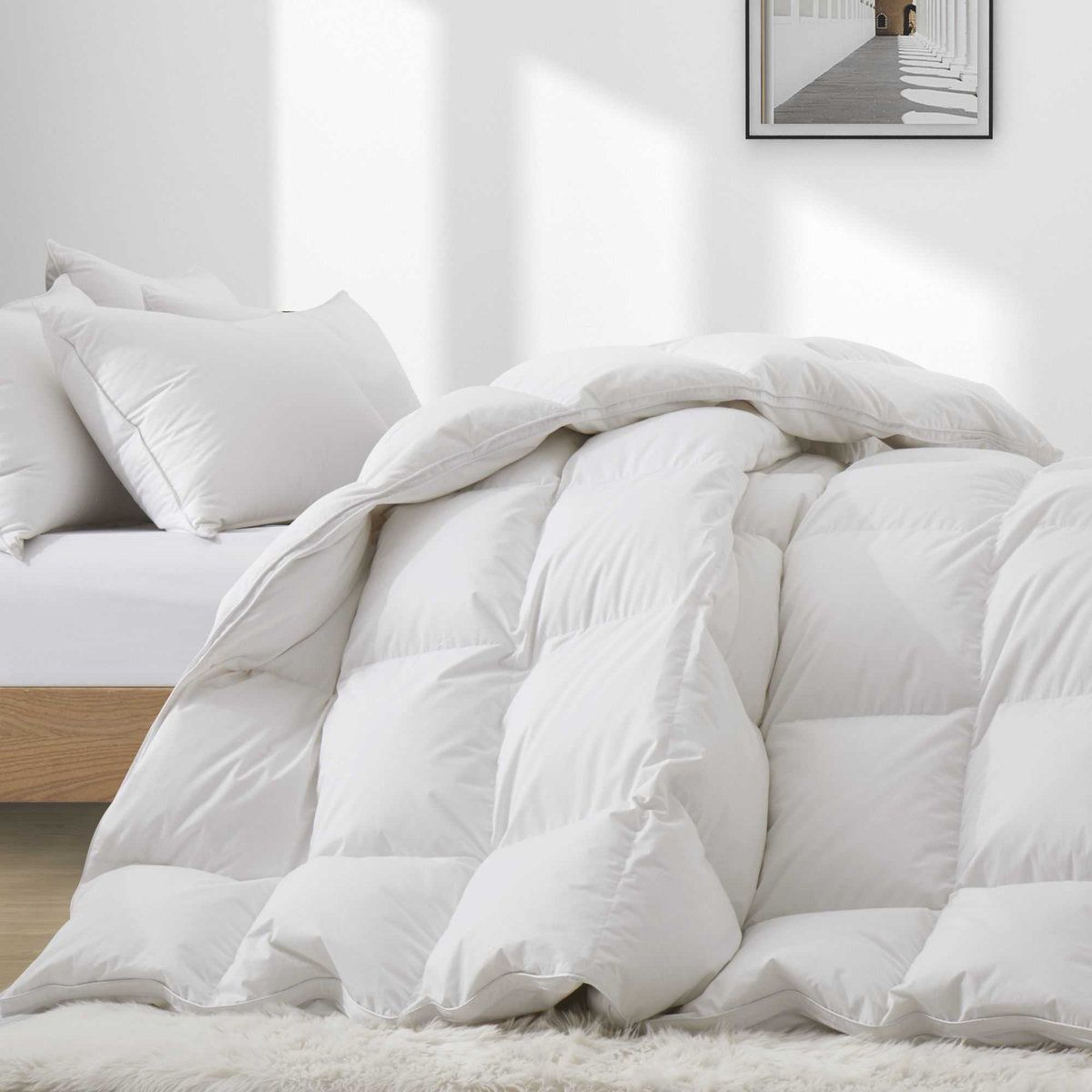 King Size Goose Down Comforter 800 Fill Power Winter Weight Cotton Cover 4