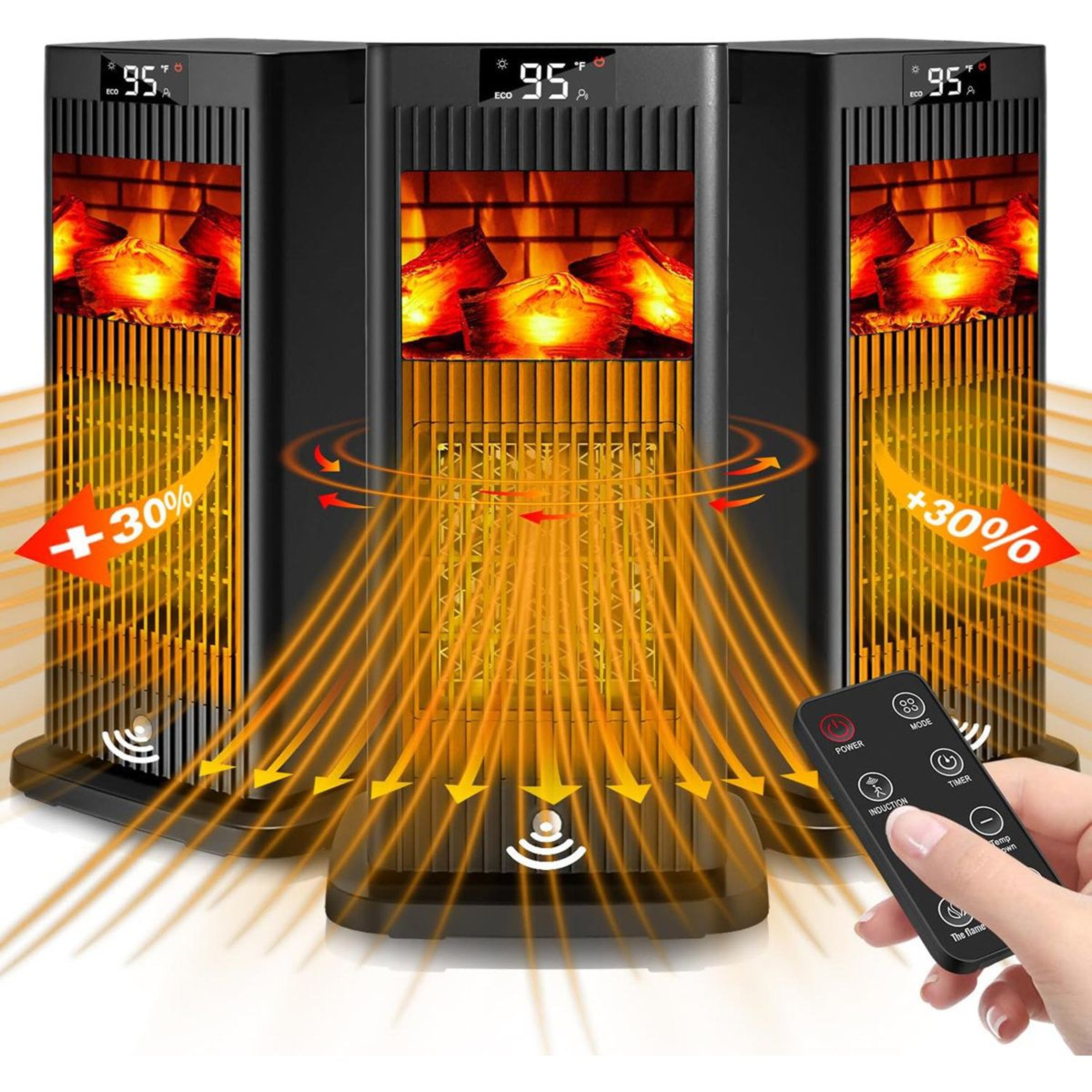 Smart Space Heater With 3D Flame Effect And Infrared Motion Sensor 1
