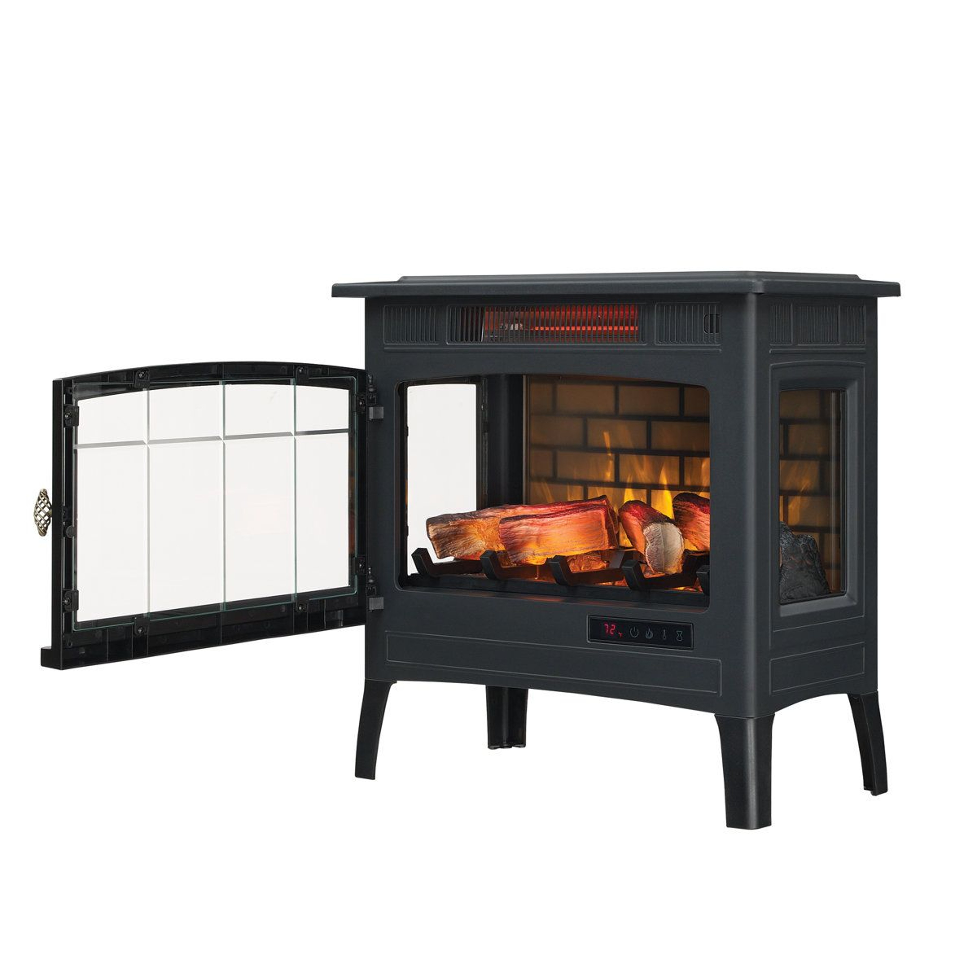 Freestanding Infrared Electric Fireplace Stove With Adjustable Flames And Thermostat 10