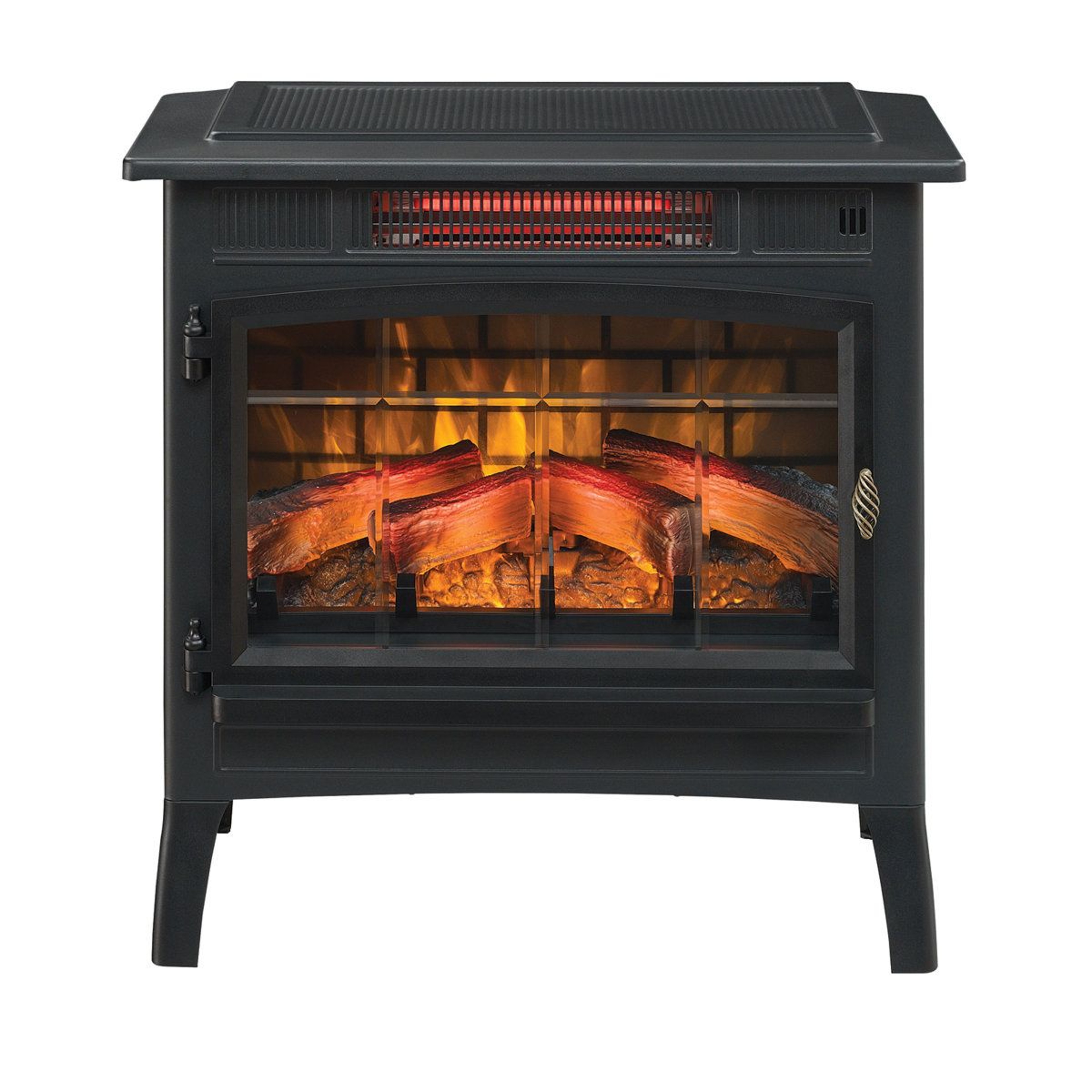 Freestanding Infrared Electric Fireplace Stove With Adjustable Flames And Thermostat 3