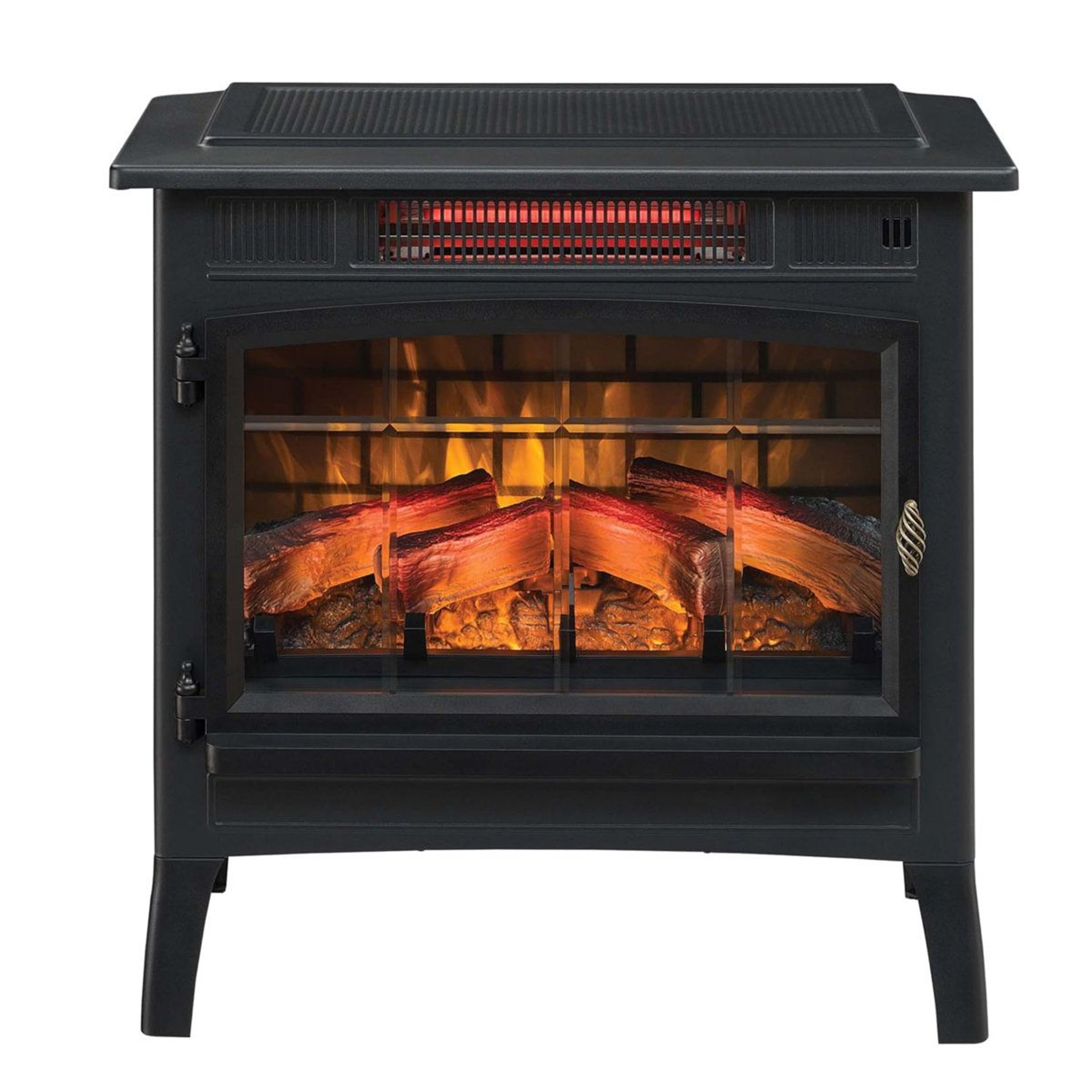 Freestanding Infrared Electric Fireplace Stove With Adjustable Flames And Thermostat 7