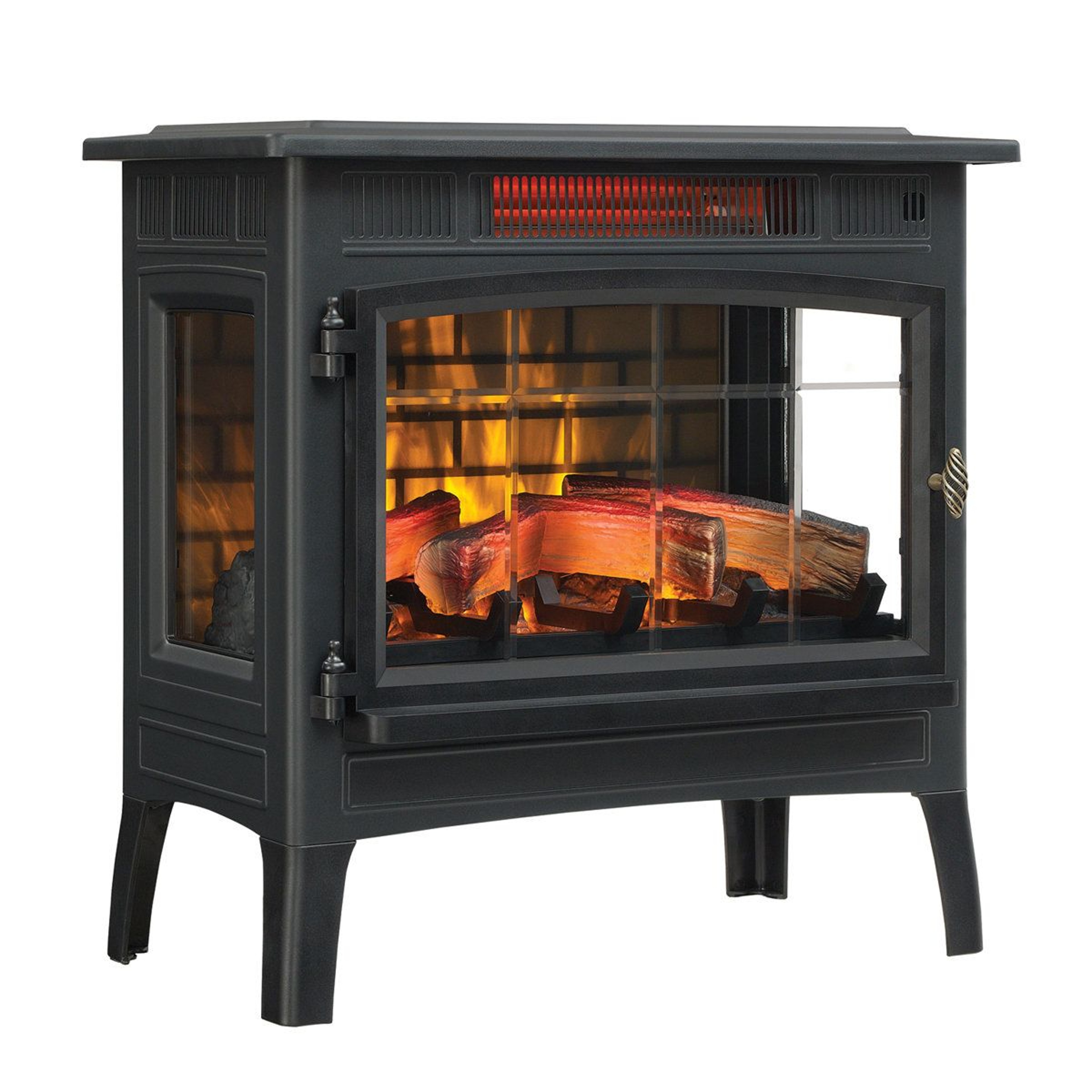 Freestanding Infrared Electric Fireplace Stove With Adjustable Flames And Thermostat 4