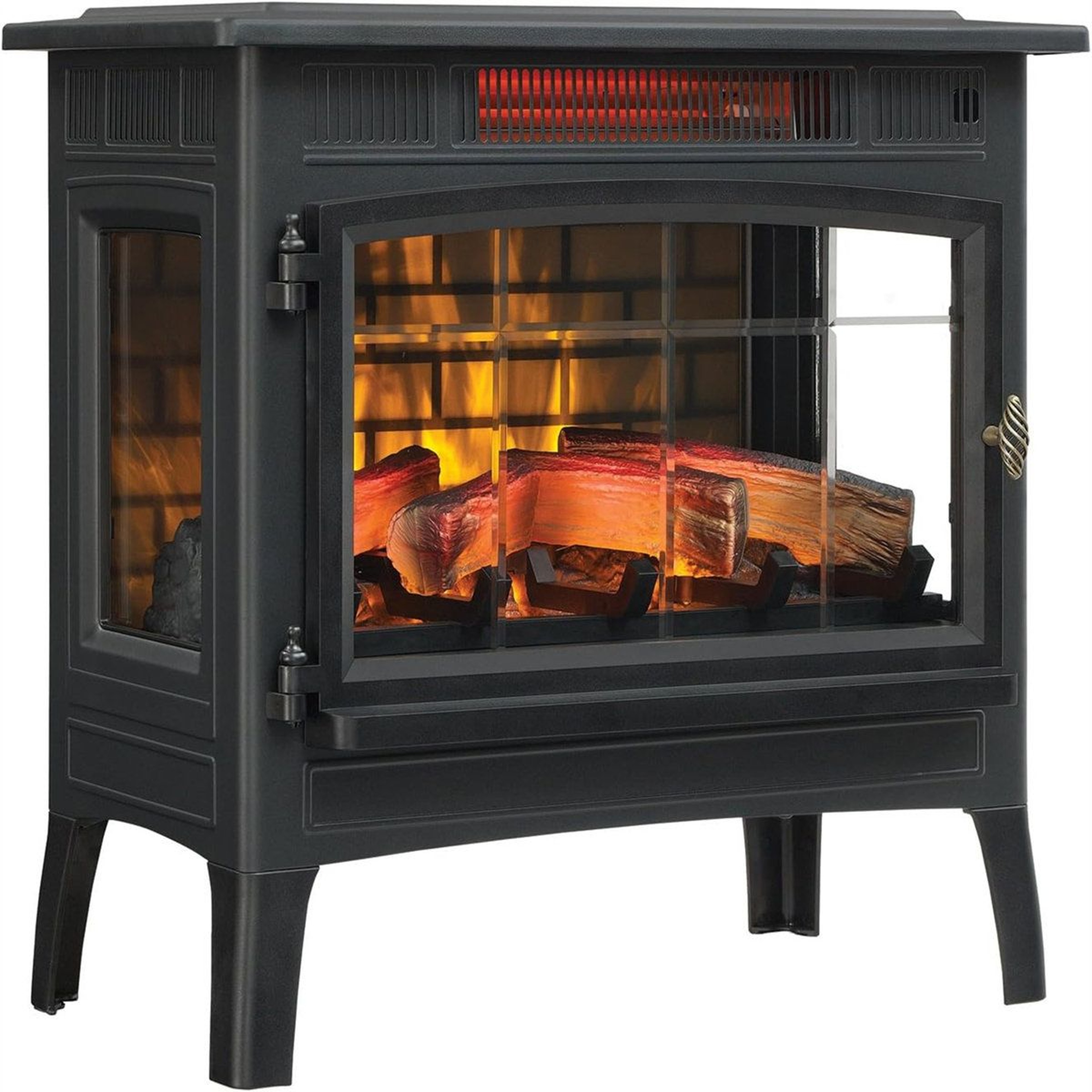 Freestanding Infrared Electric Fireplace Stove With Adjustable Flames And Thermostat 2