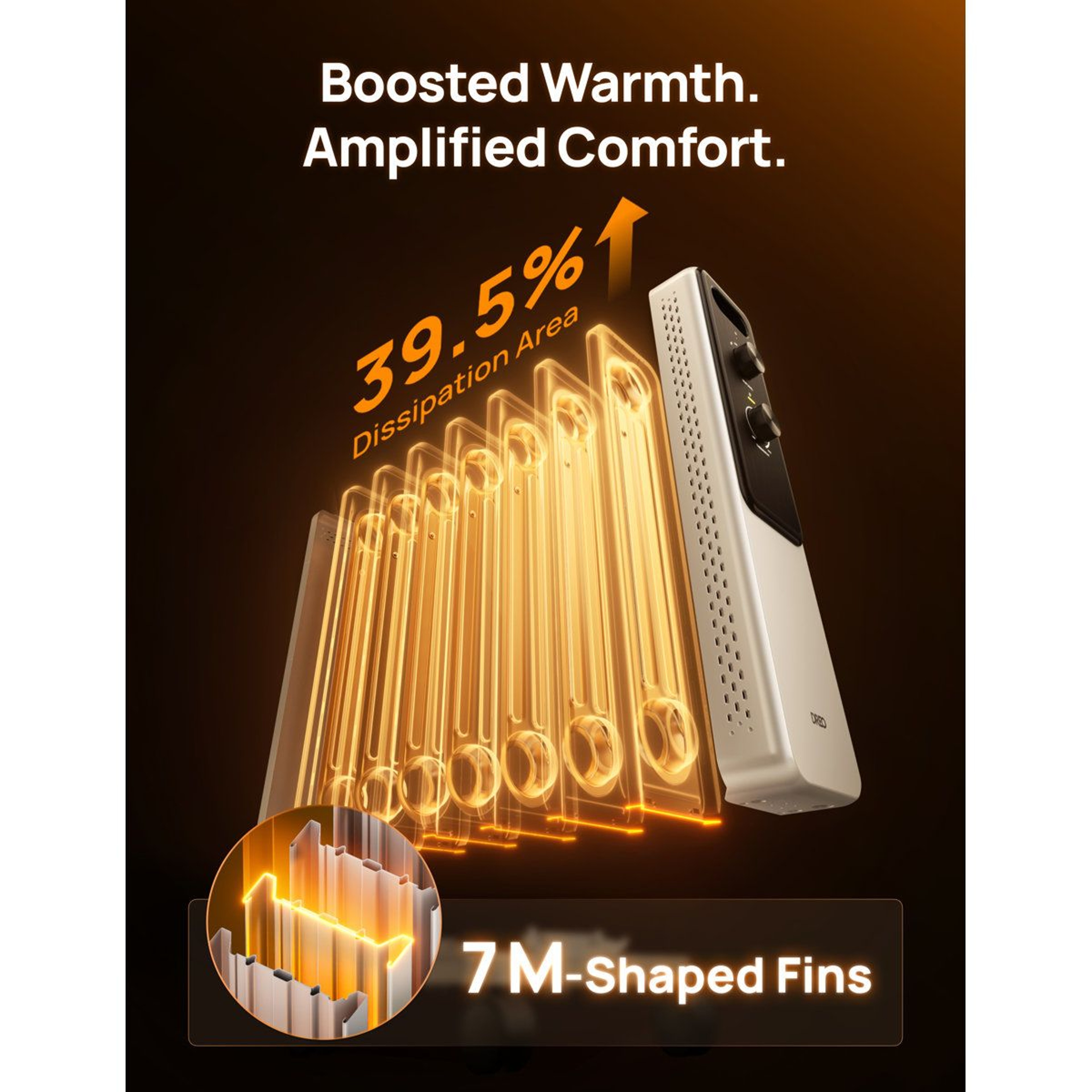 Electric Oil Filled Radiator Heater With 3 Heat Settings And Adjustable Thermostat 1