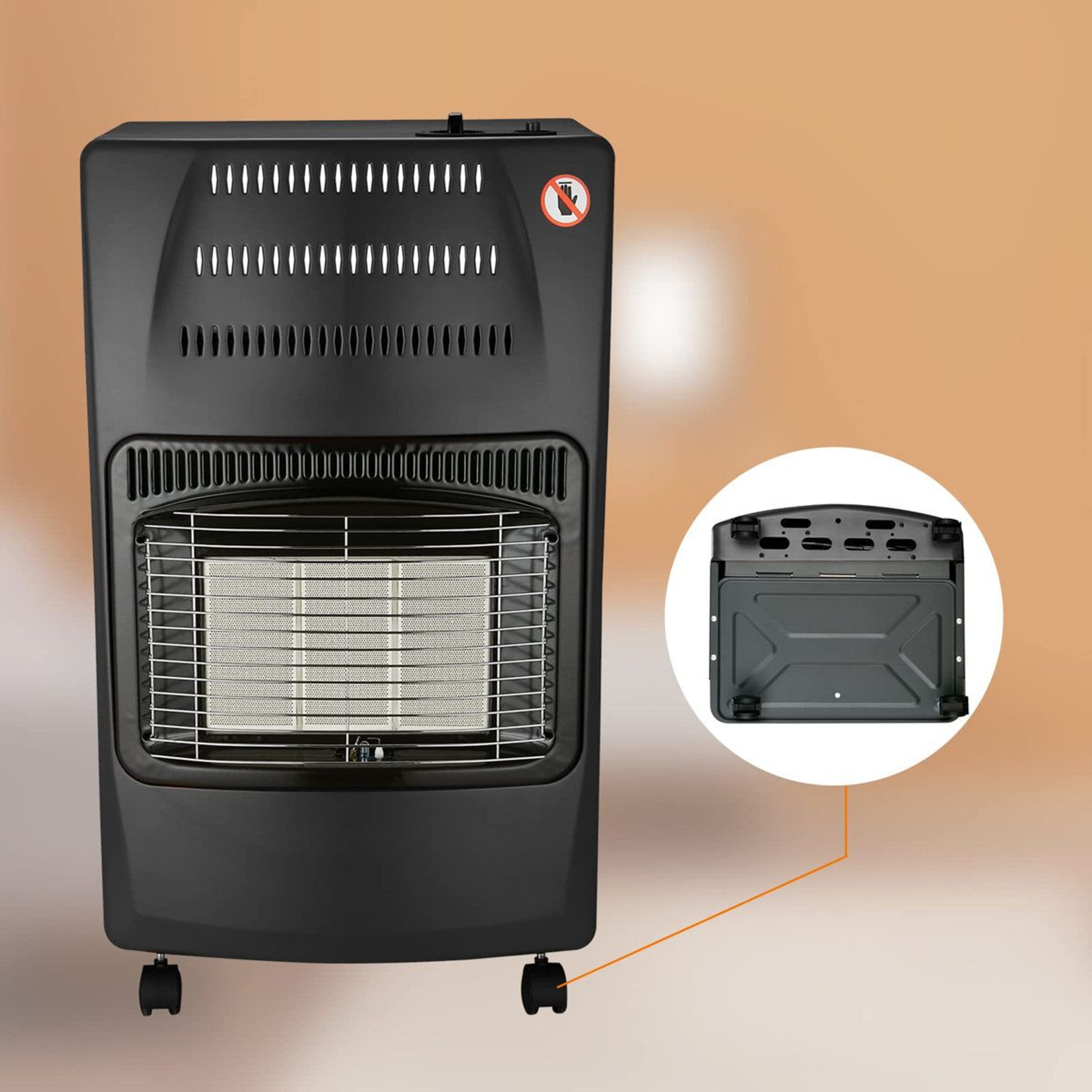 Stainless Steel Propane Standing Patio Heater With 3 Heat Settings And Safety Shutoff 5
