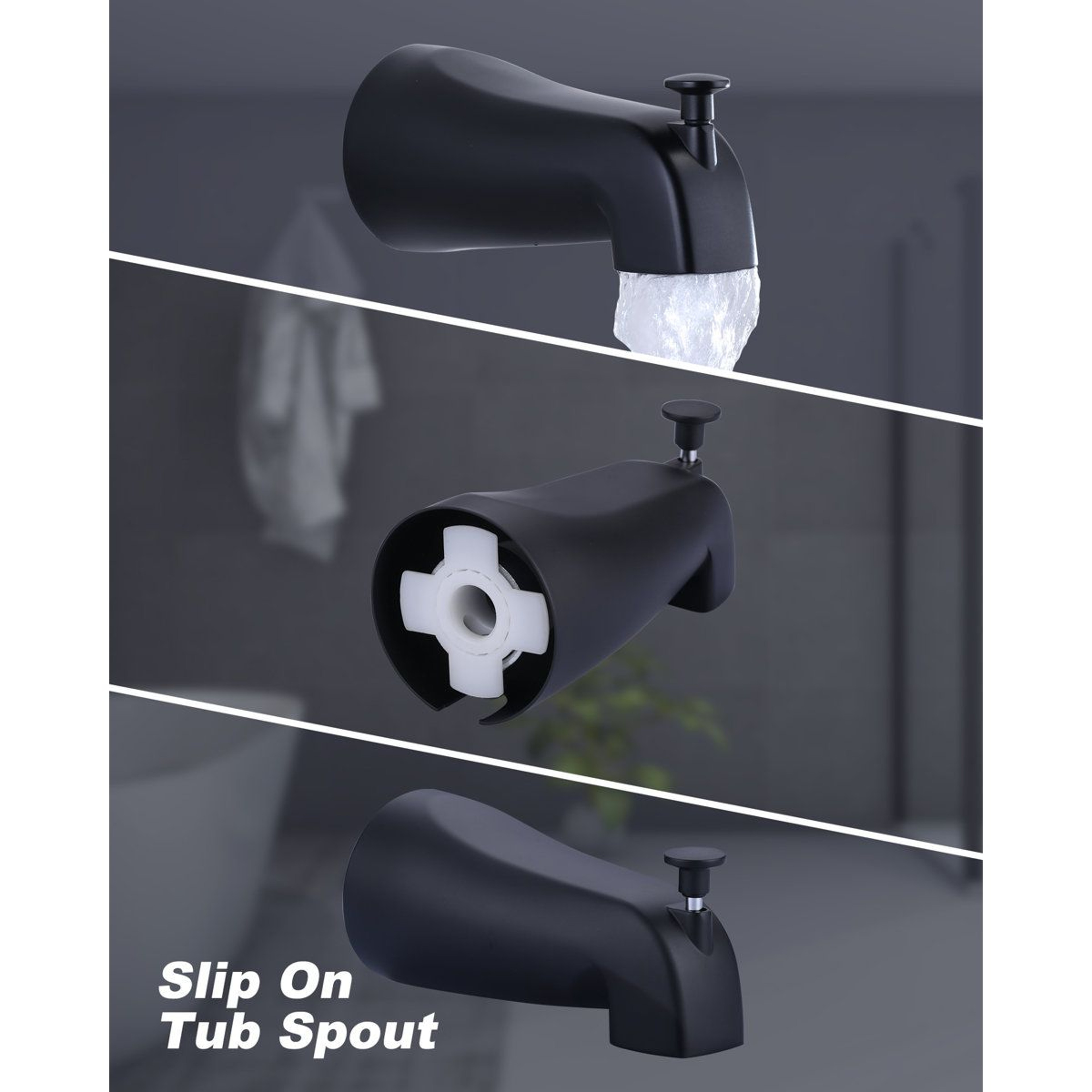 Matte Black Shower Faucet Set With Rough In Valve And Hand Shower 1