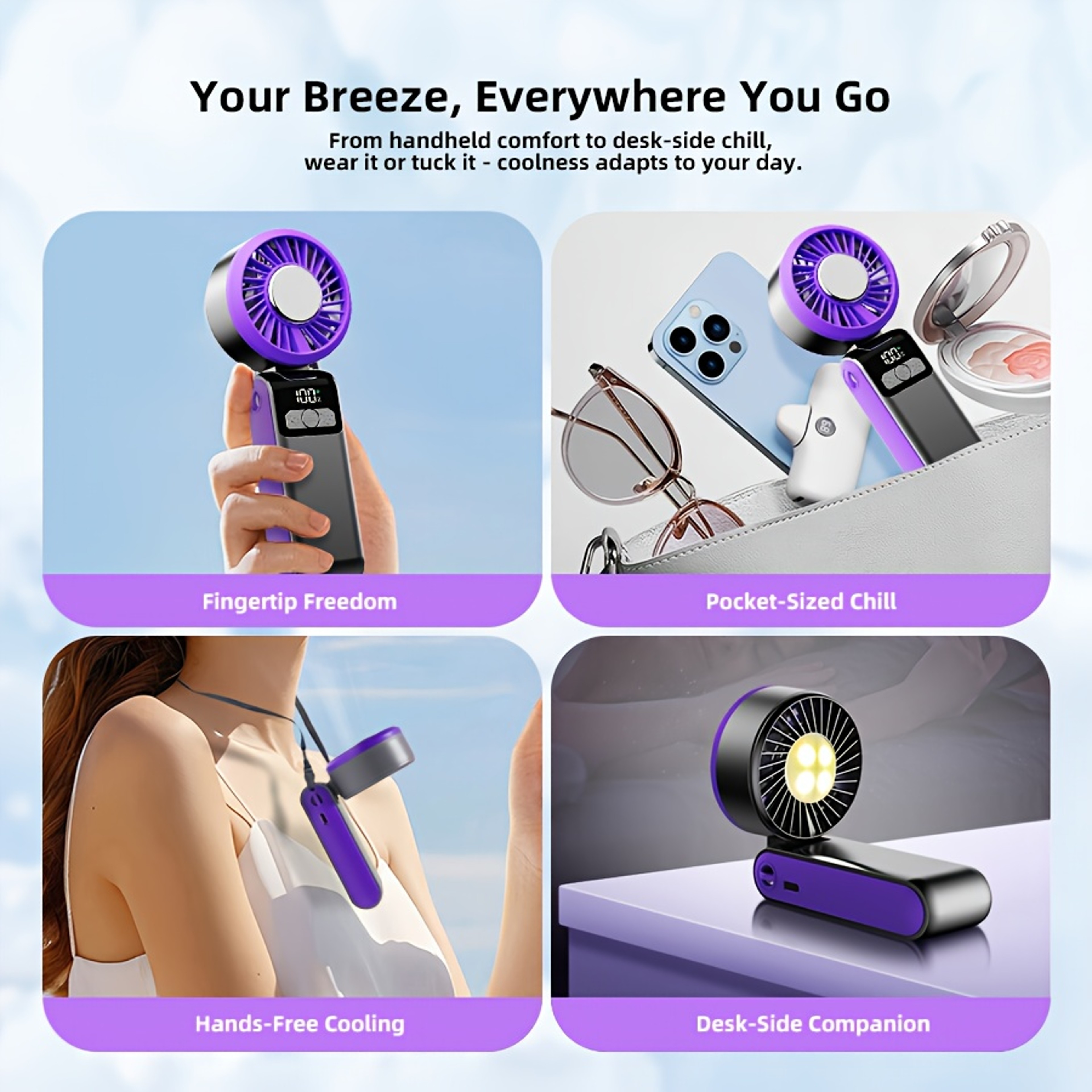 Portable Handheld Fan Mini Pocket Cooling Fan For Travel School  Outdoors 7