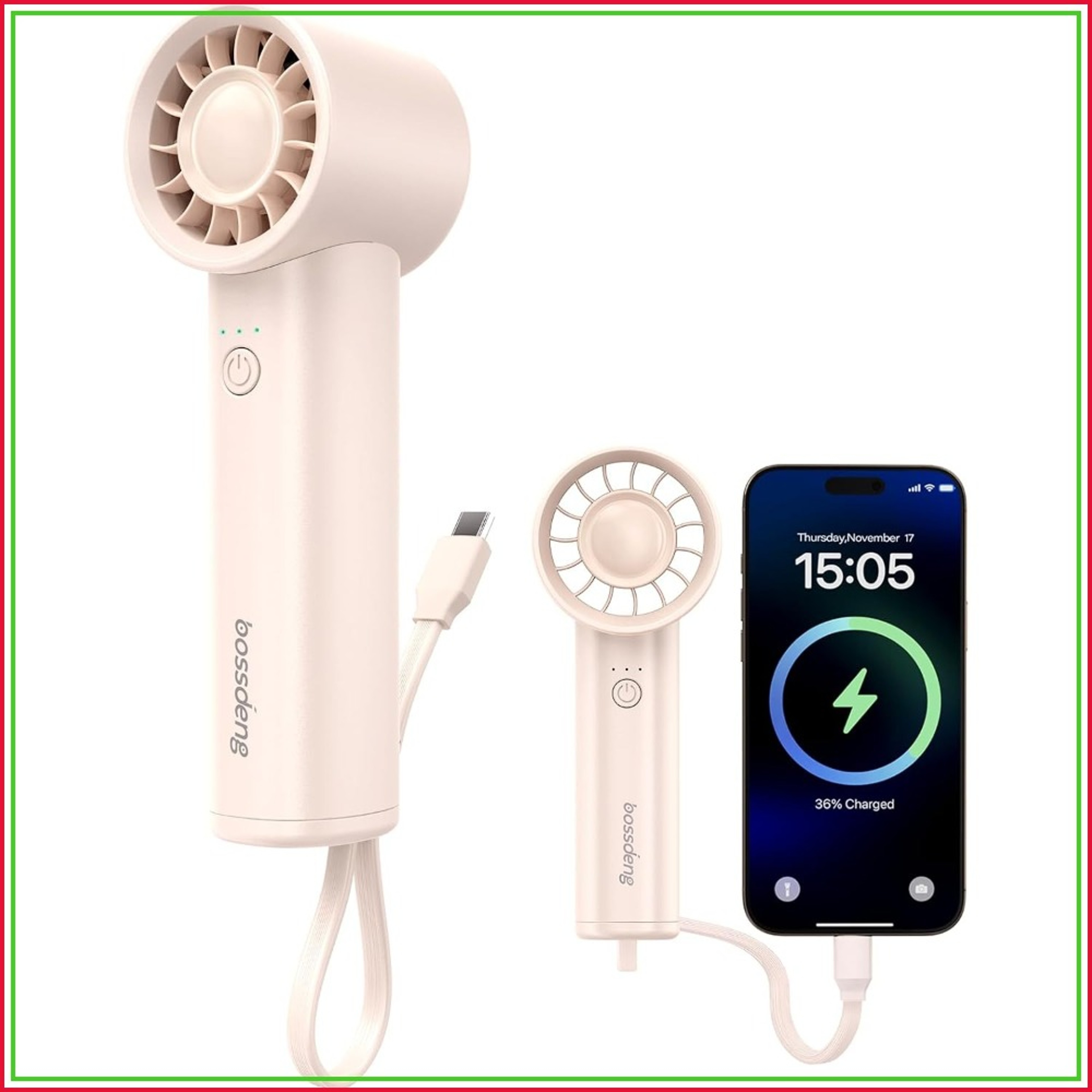 Portable Handheld Fan with Power Bank, Flashlight & USB-C Rechargeable Travel Fan – view 1