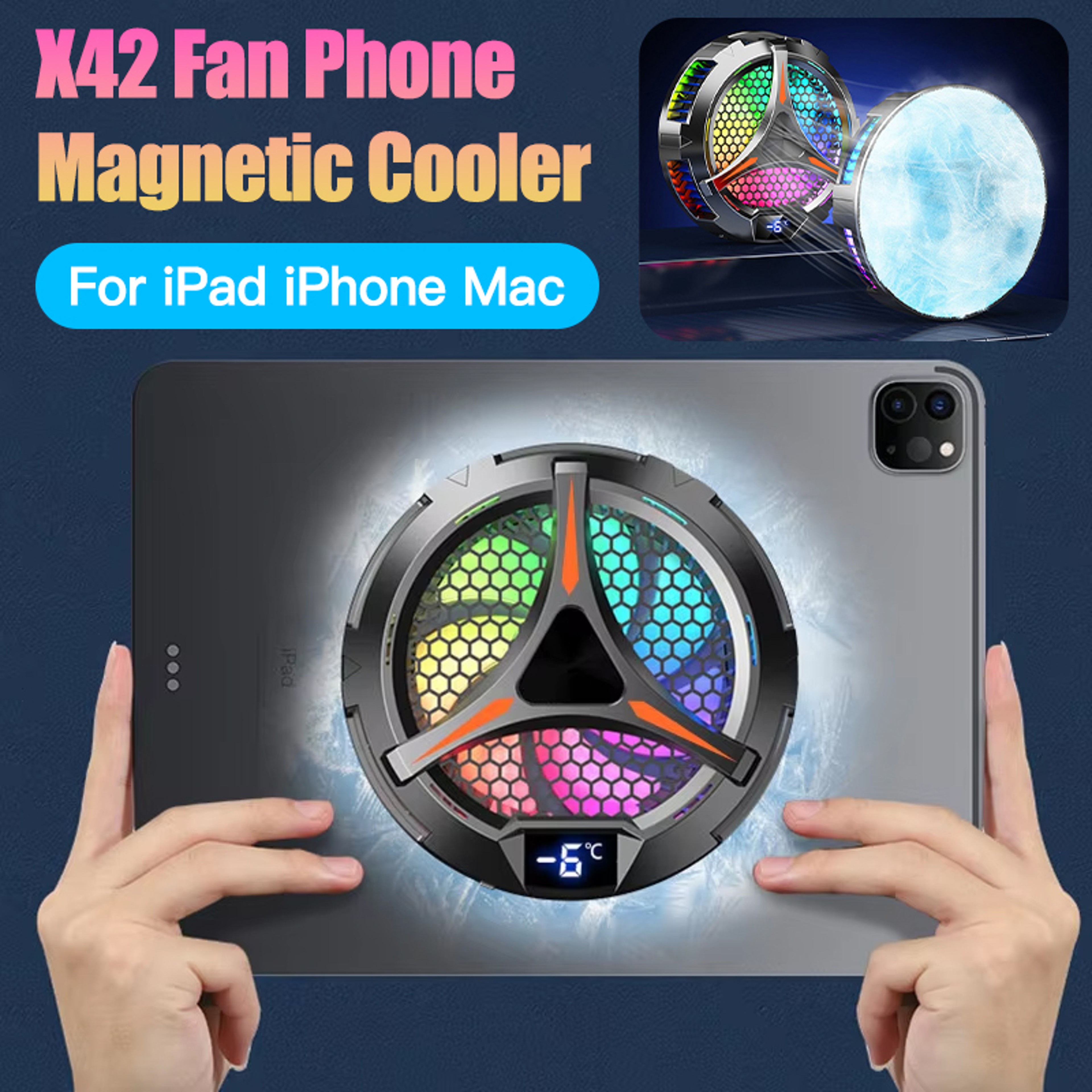 Magnetic Phone Cooler With Peltier Cooling Fan For Phones Tablets  Laptops 1