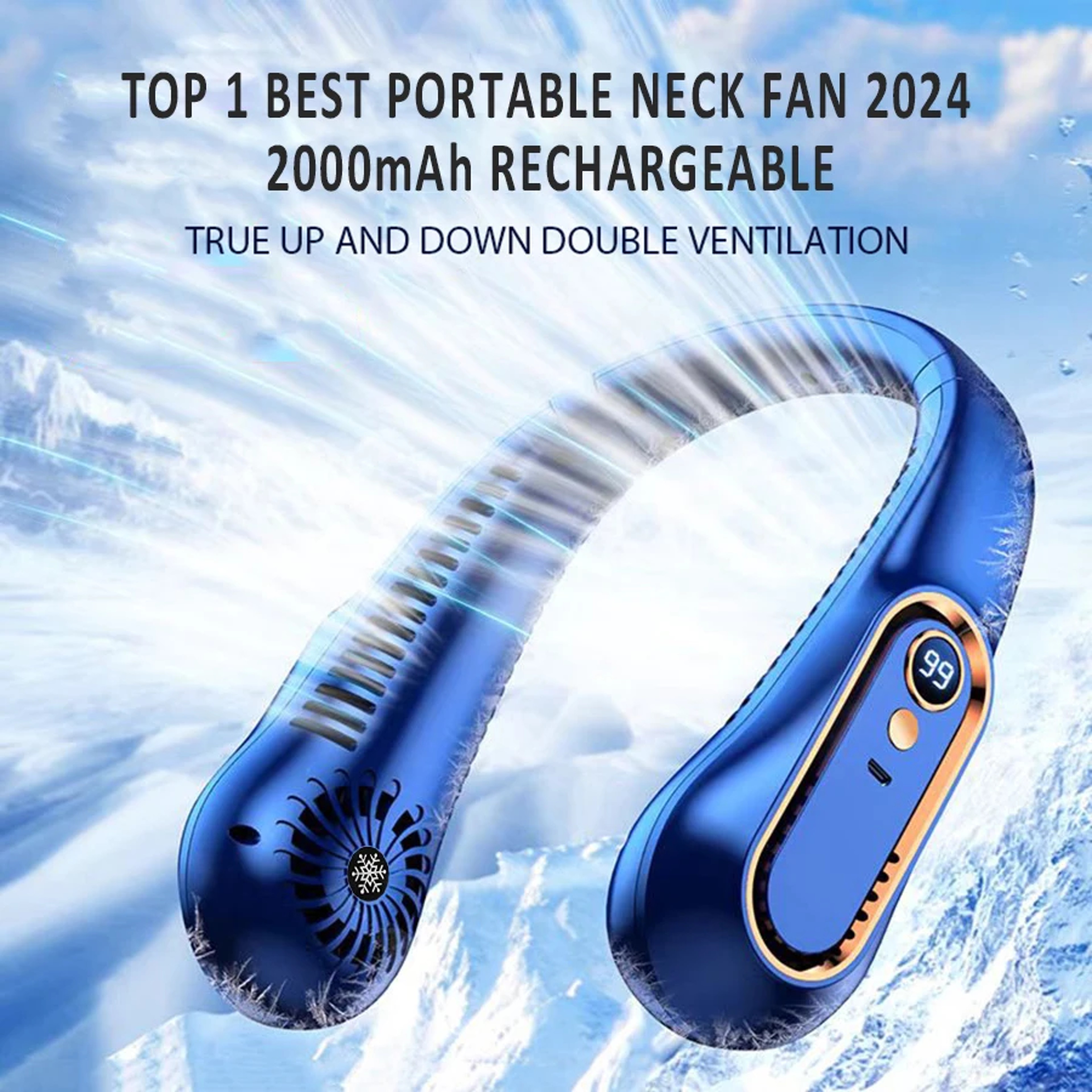 Wearable Neck Fan Portable Air Conditioner With LED Display  Bladeless Cooling 3
